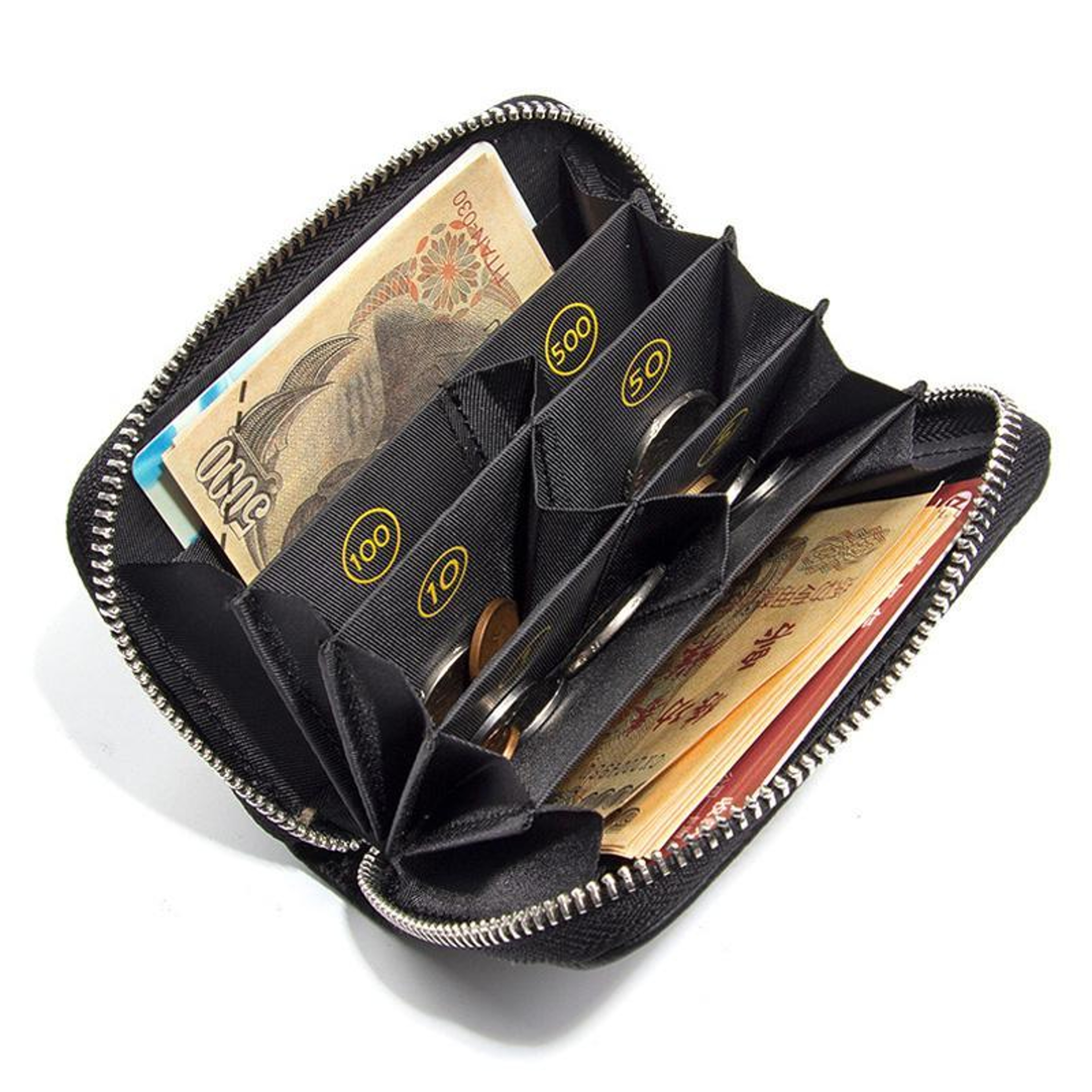 Womens RFID Blocking Leather Coin Purse with Zipper and Card Holder – view 3
