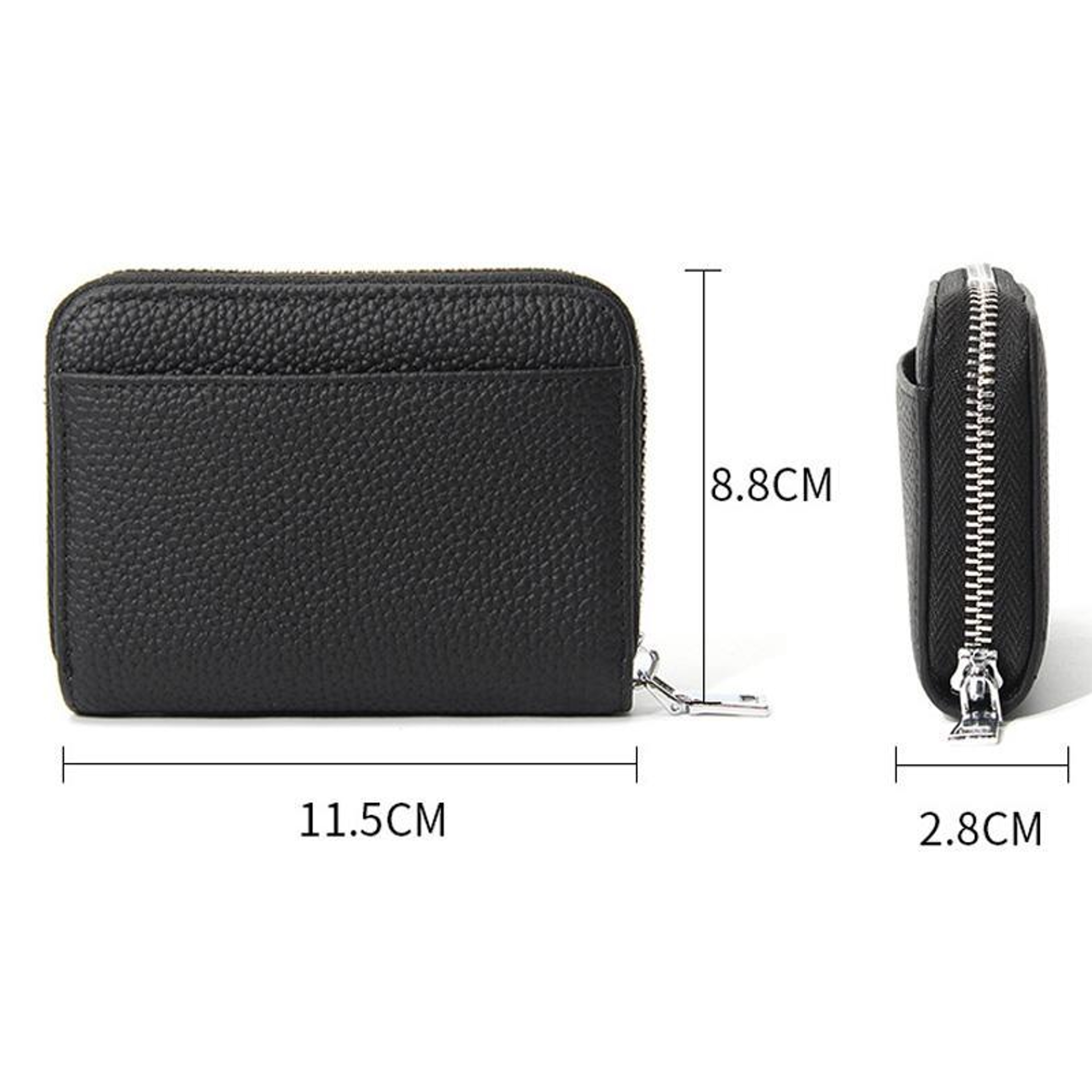 Womens RFID Blocking Leather Coin Purse with Zipper and Card Holder – view 8