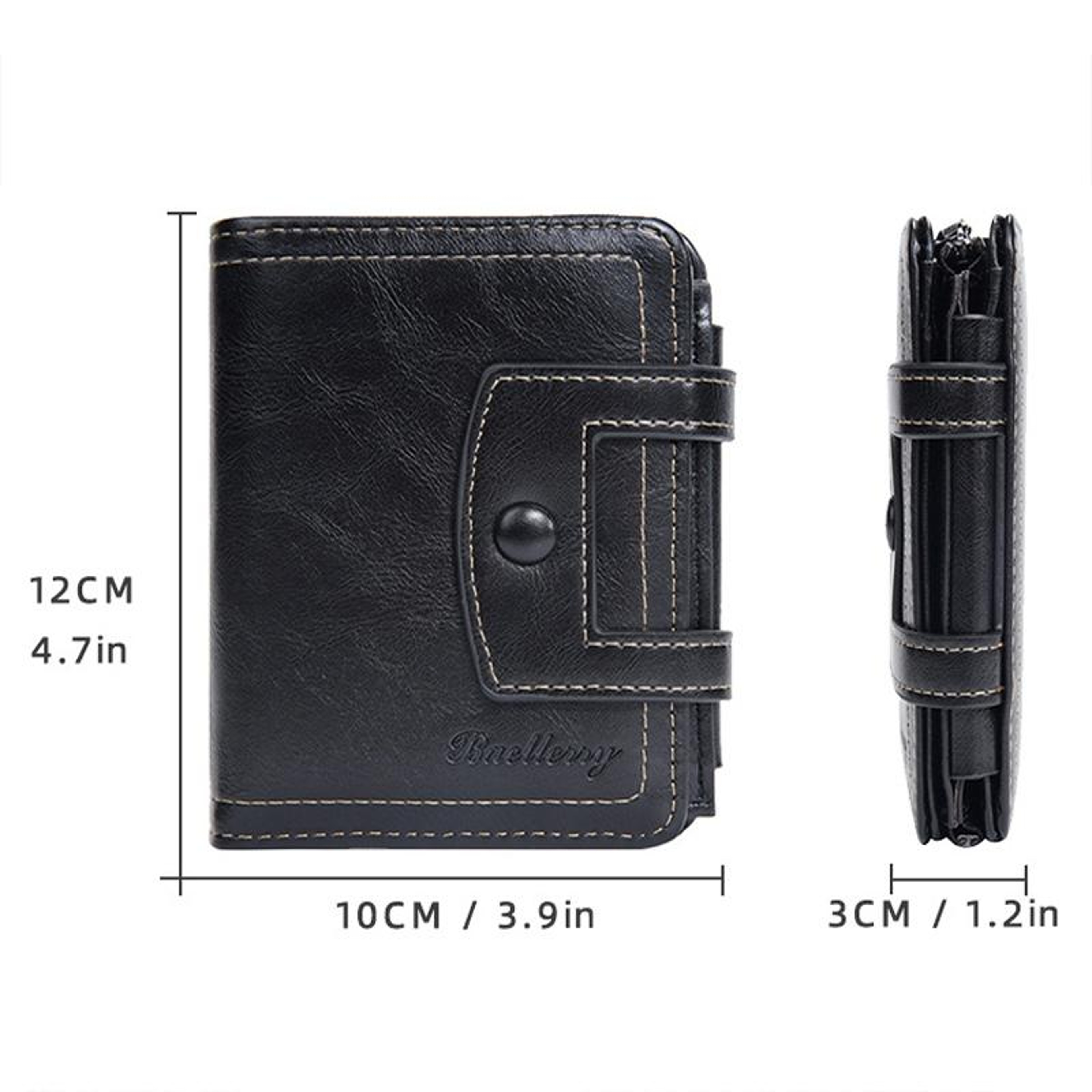 RFID Anti Theft Trifold Wallet with 12 Card Slots and Zipper Coin Purse – view 4