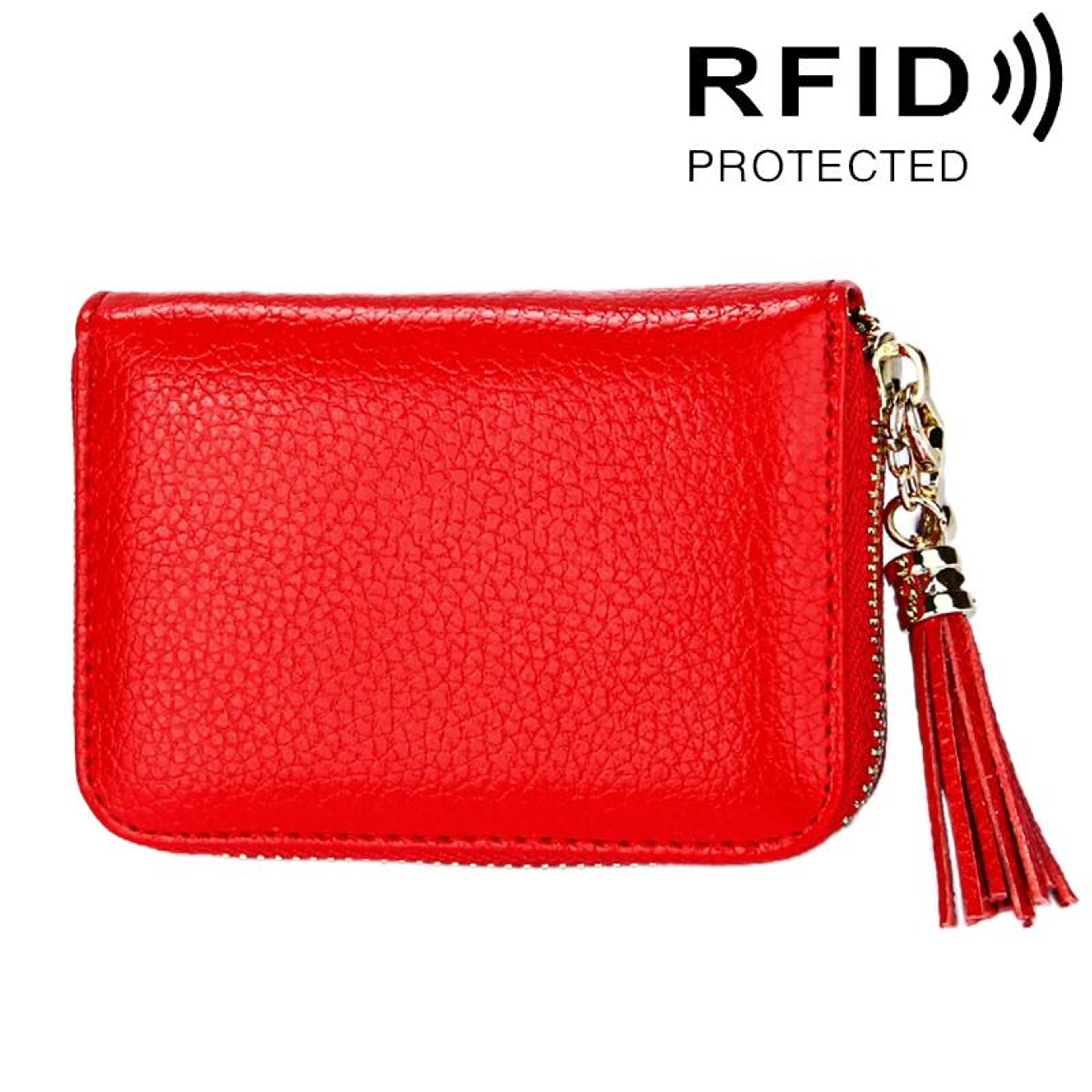 Womens Genuine Cowhide Leather RFID Blocking Wallet With 15 Card Slots 16