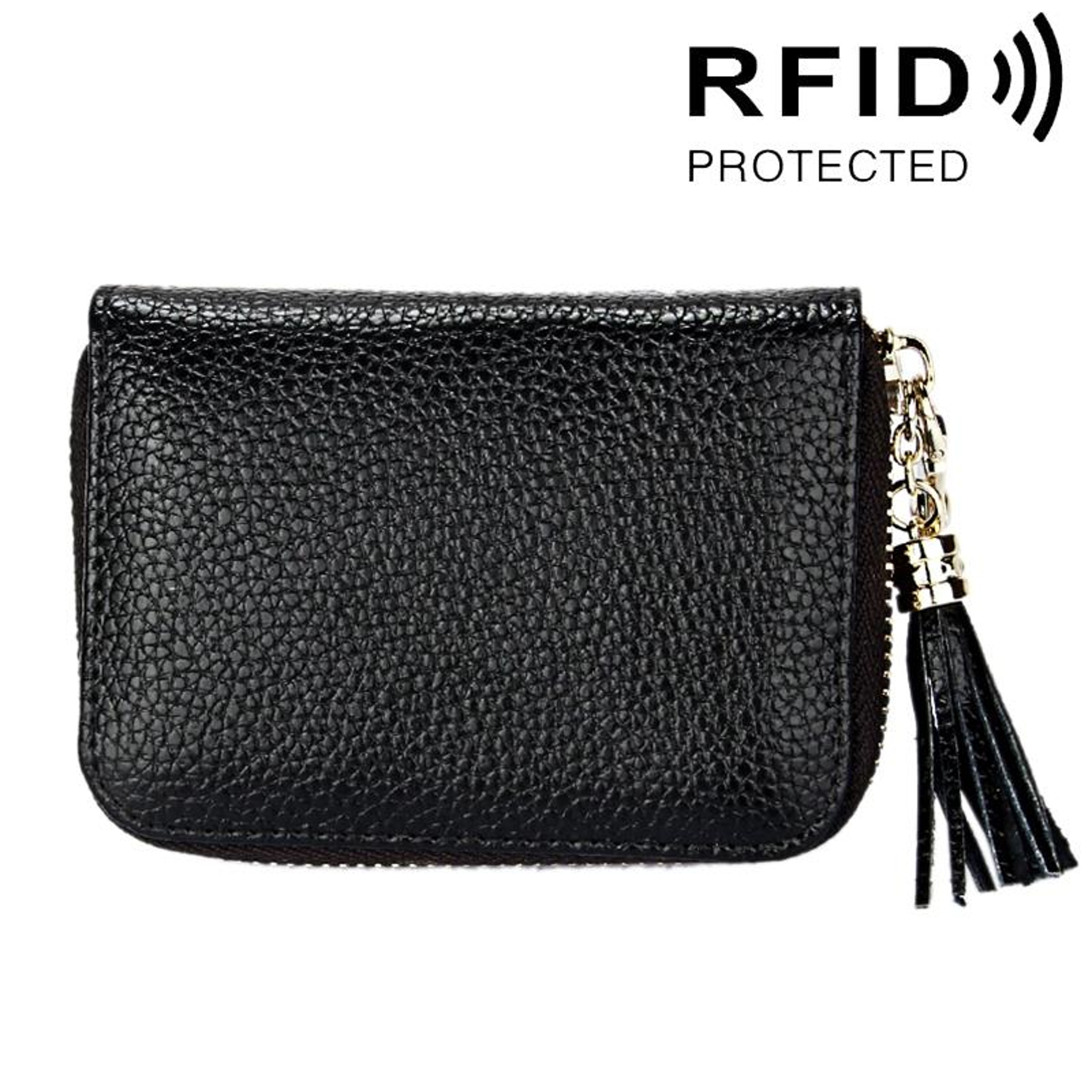 Womens Genuine Cowhide Leather RFID Blocking Wallet With 15 Card Slots 14