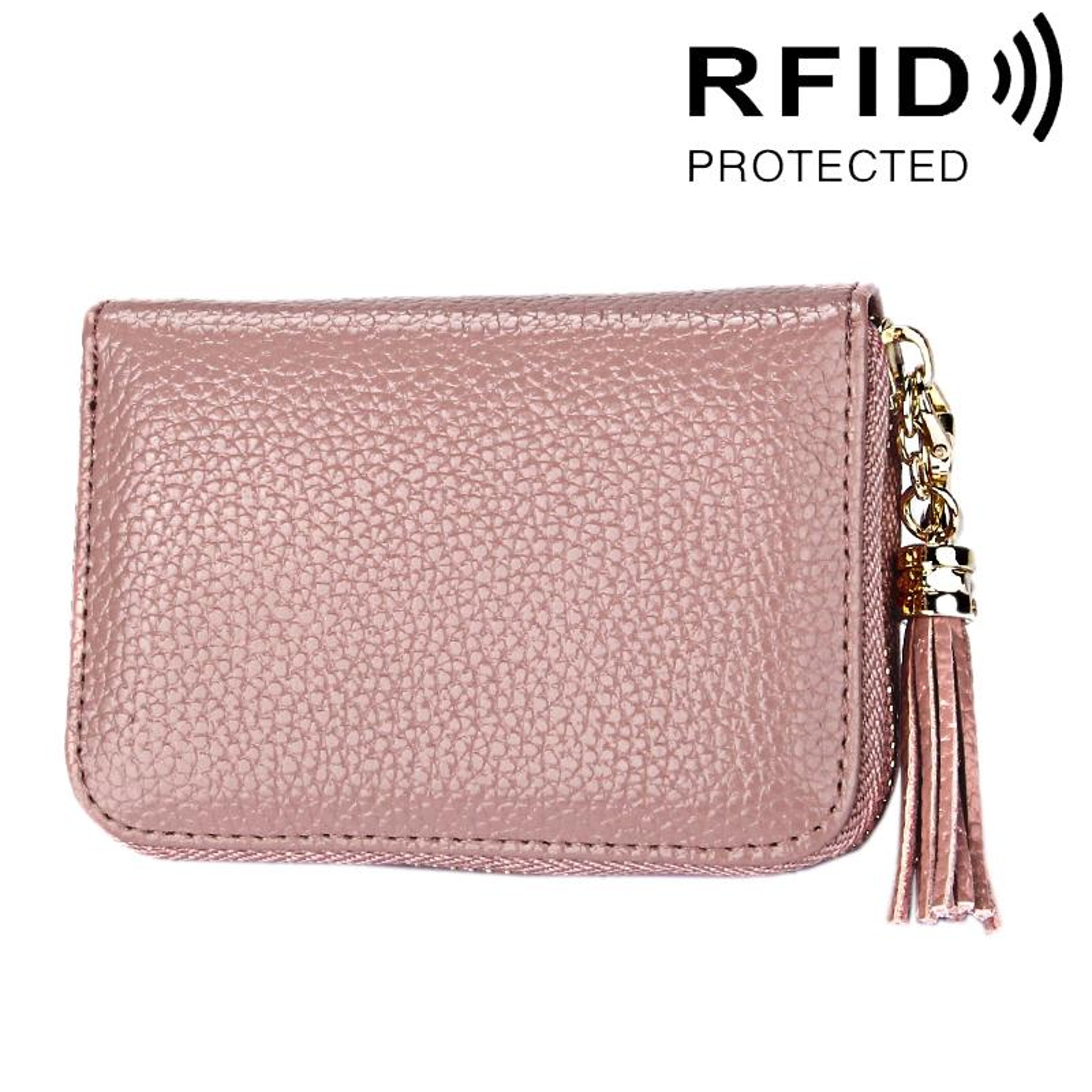 Womens Genuine Cowhide Leather RFID Blocking Wallet With 15 Card Slots 17