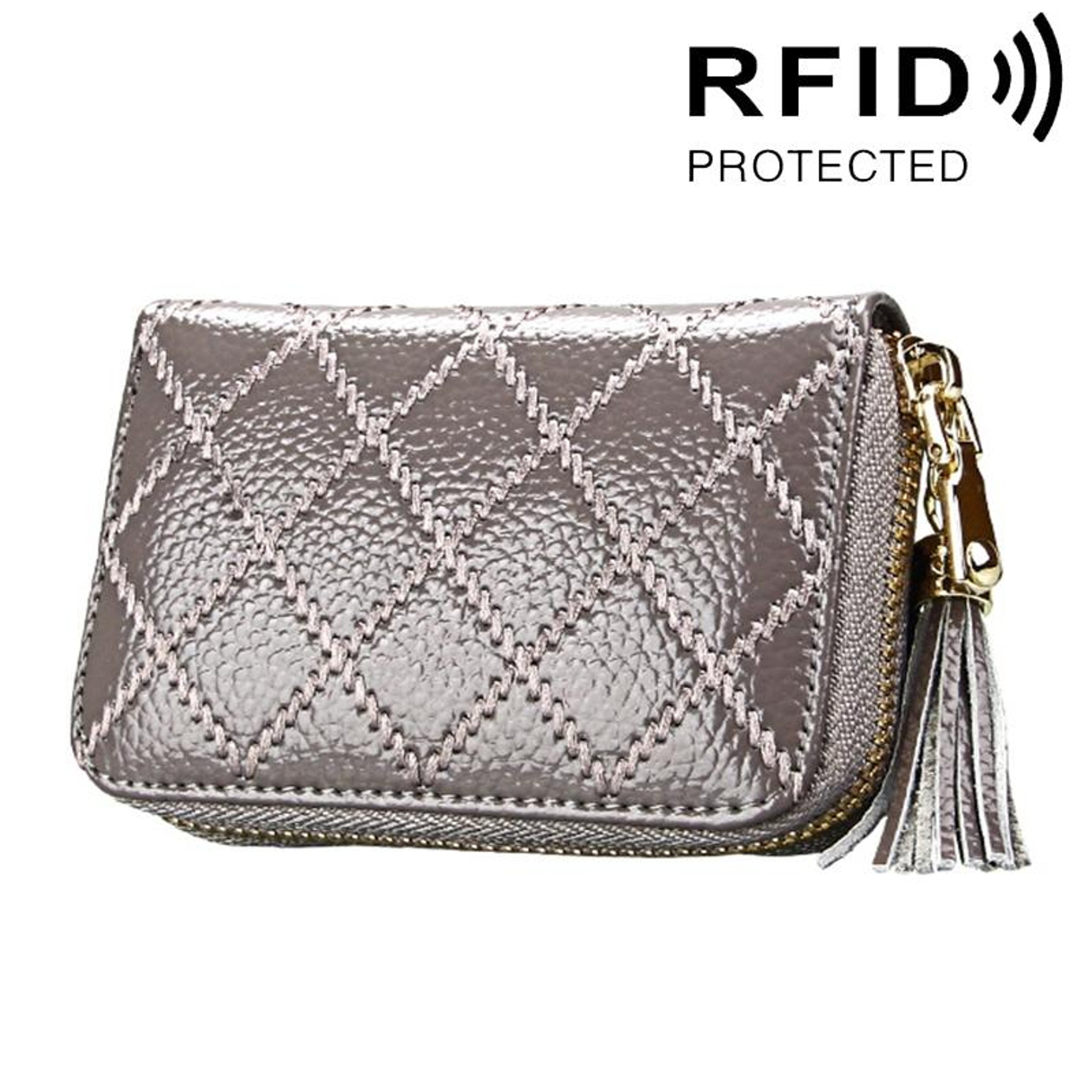 Womens Genuine Cowhide Leather RFID Blocking Card Holder Wallet with 15 Card Slots – view 3