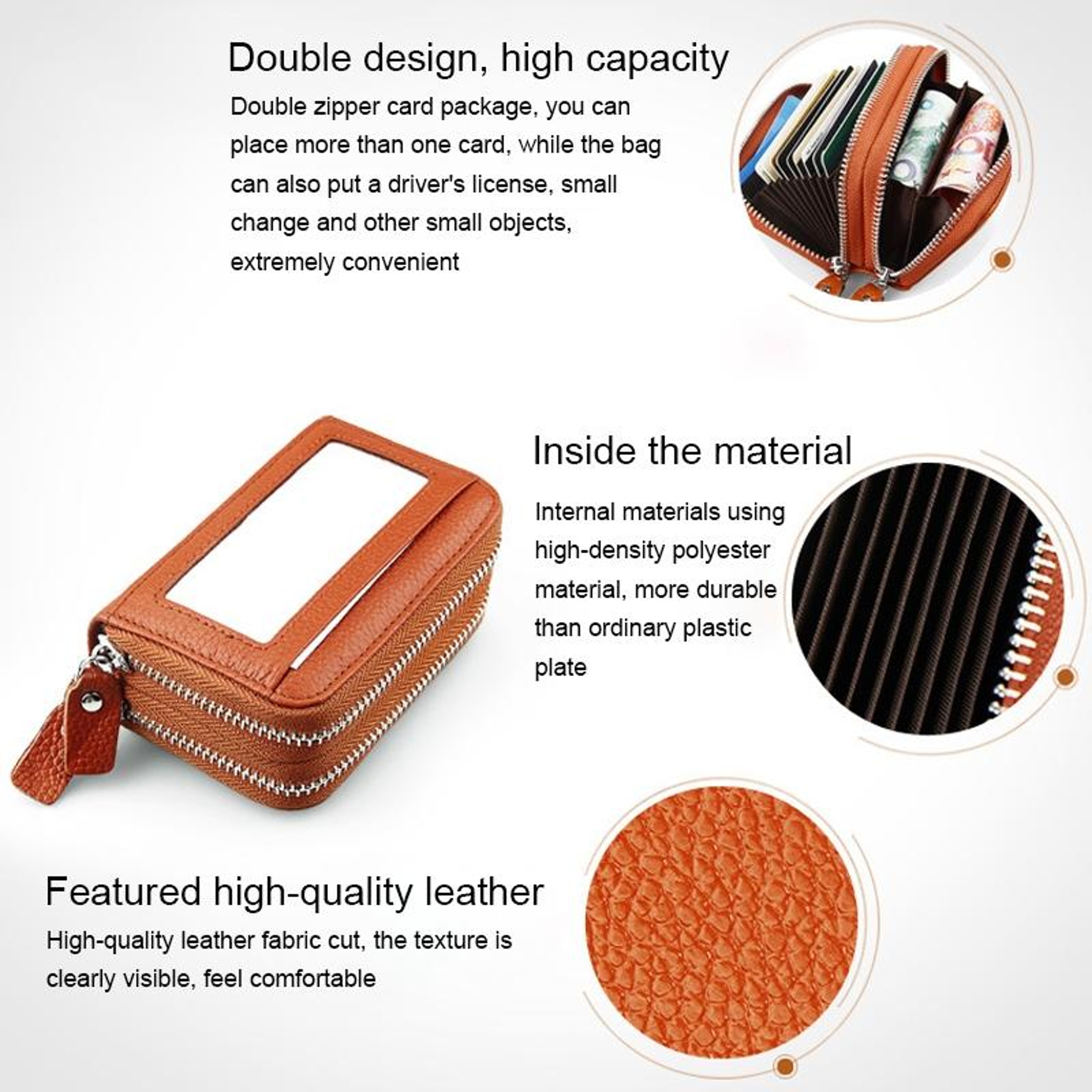Genuine Cowhide Leather RFID Blocking Wallet With 11 Card Slots And Coin Pocket 3