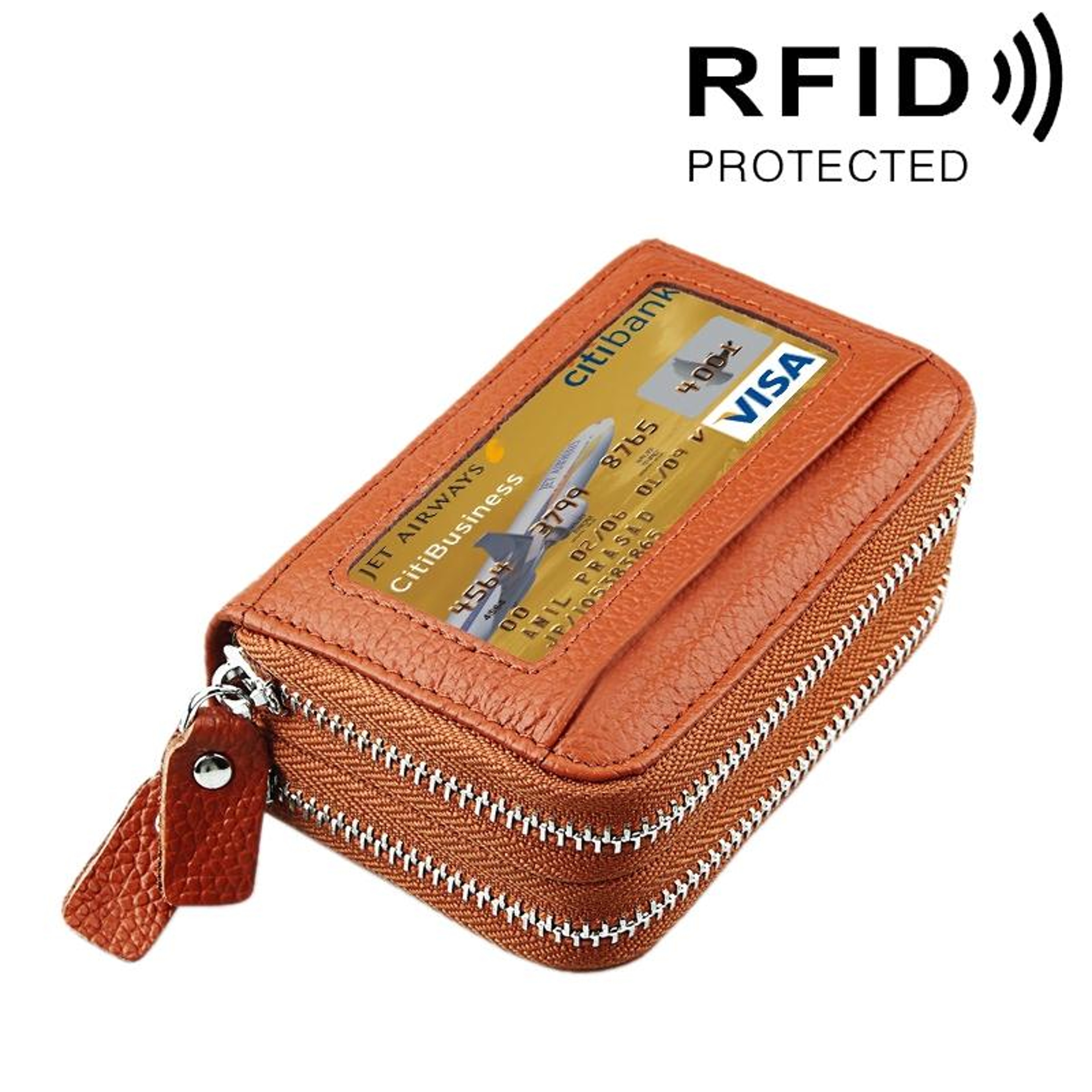 Genuine Cowhide Leather RFID Blocking Wallet With 11 Card Slots And Coin Pocket 17
