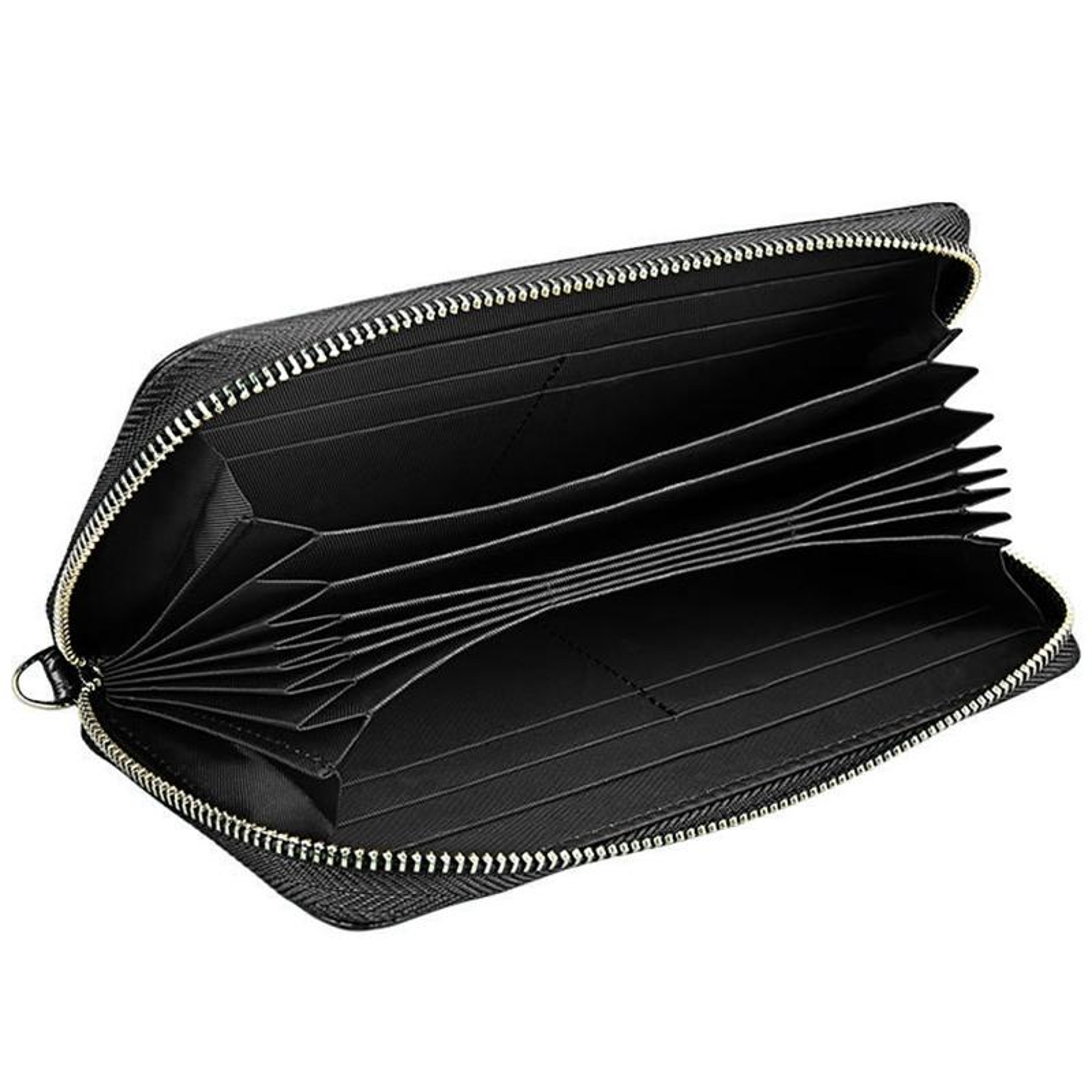 Womens Genuine Cowhide Leather RFID Blocking Long Zipper Wallet with Wrist Strap – view 3