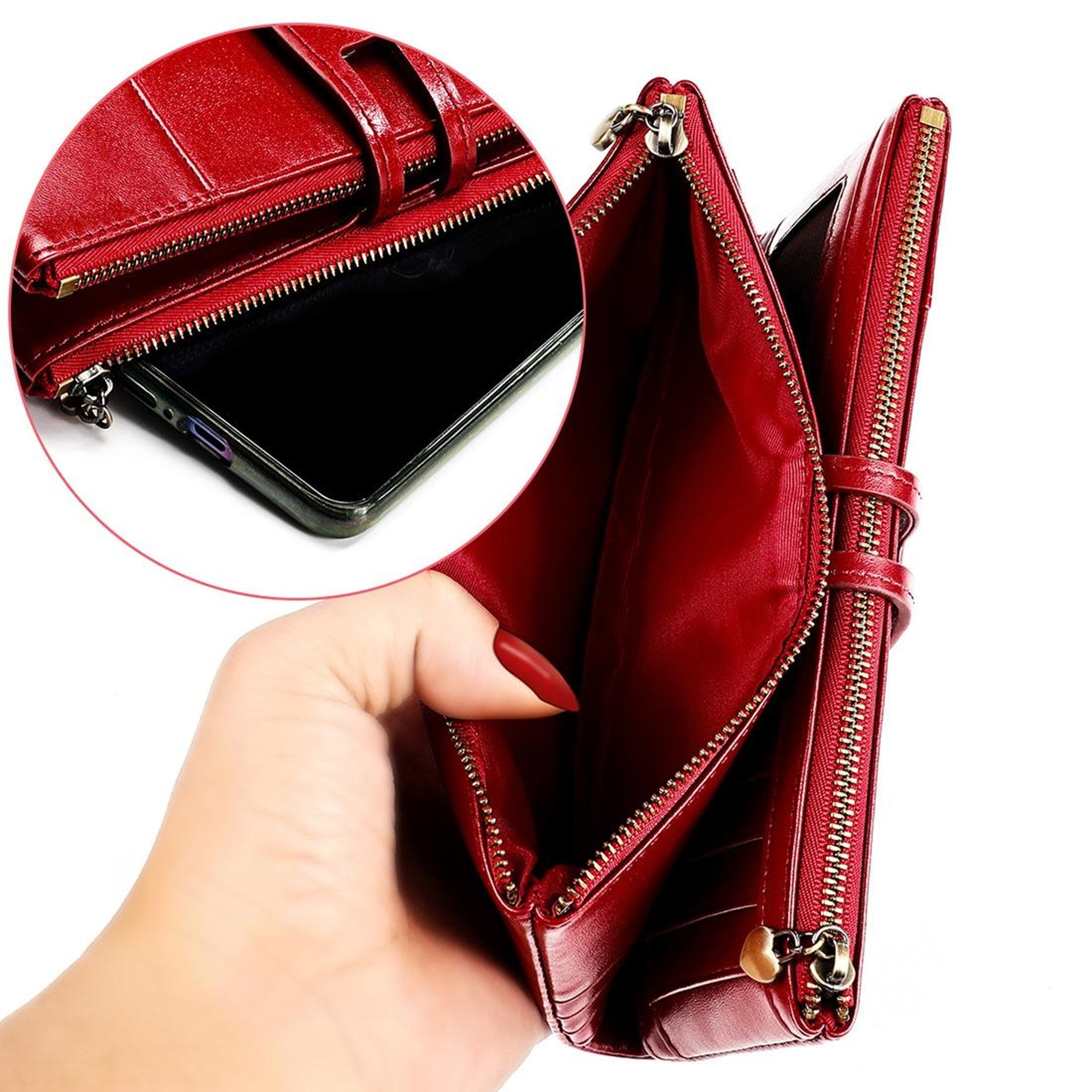 Womens RFID Retro Leather Wallet With Large Capacity And Card Holder 5