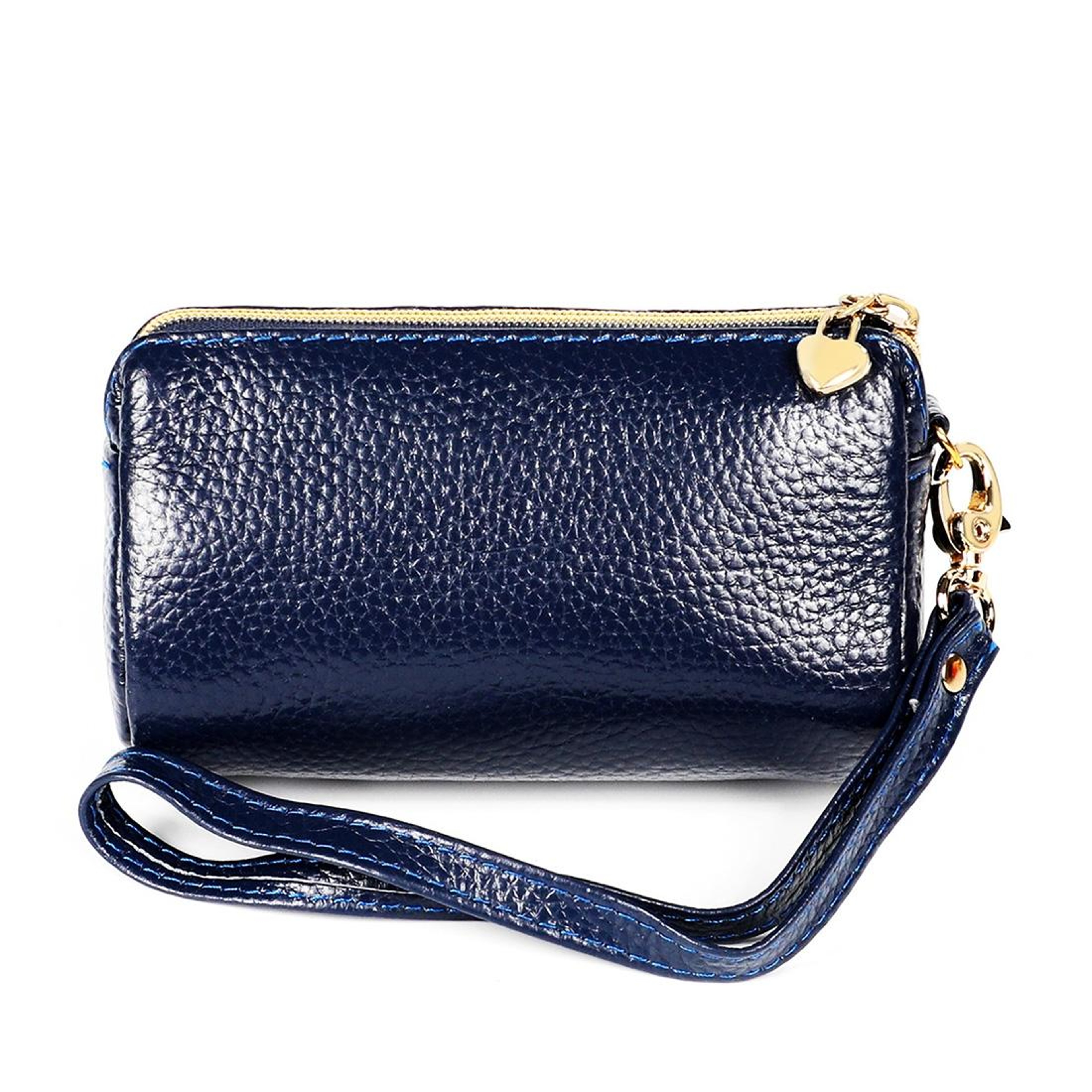 Womens Genuine Leather Zipper Wallet Purse with Lanyard and Cosmetic Pouch – view 3