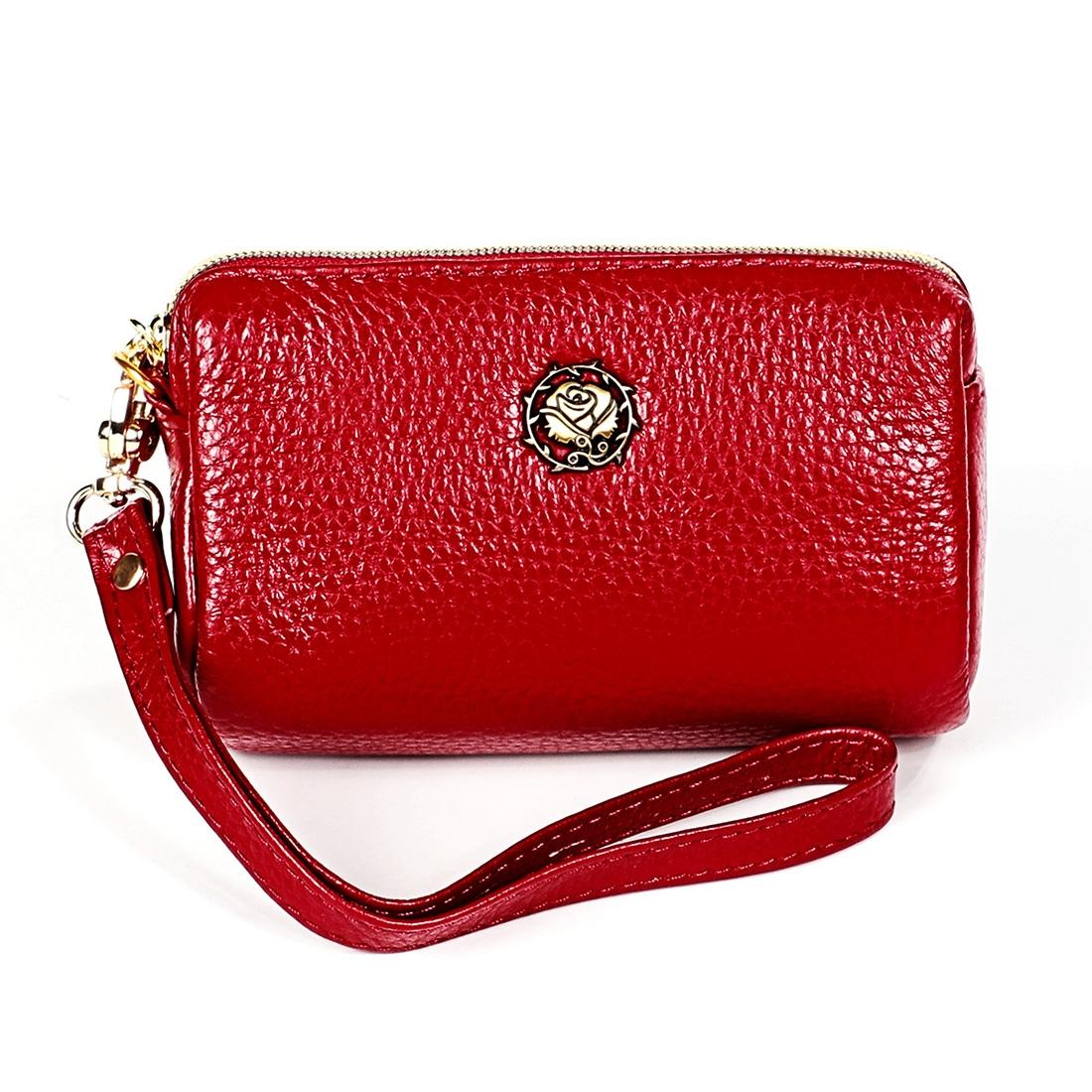 Womens Genuine Leather Zipper Wallet Purse with Lanyard and Cosmetic Pouch – view 11