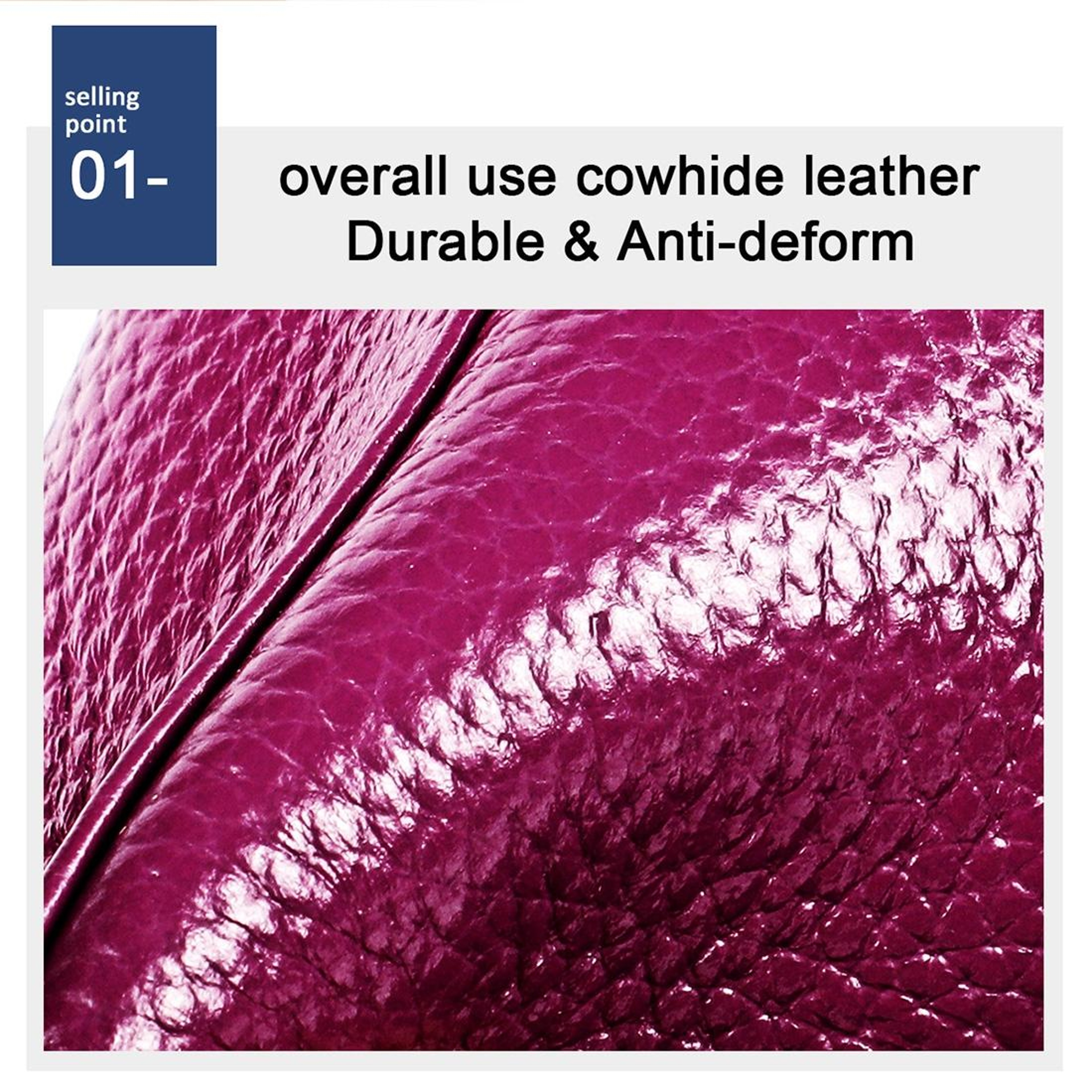 Womens Genuine Cowhide Leather Double Pocket Zipper Wallet Purse – view 12