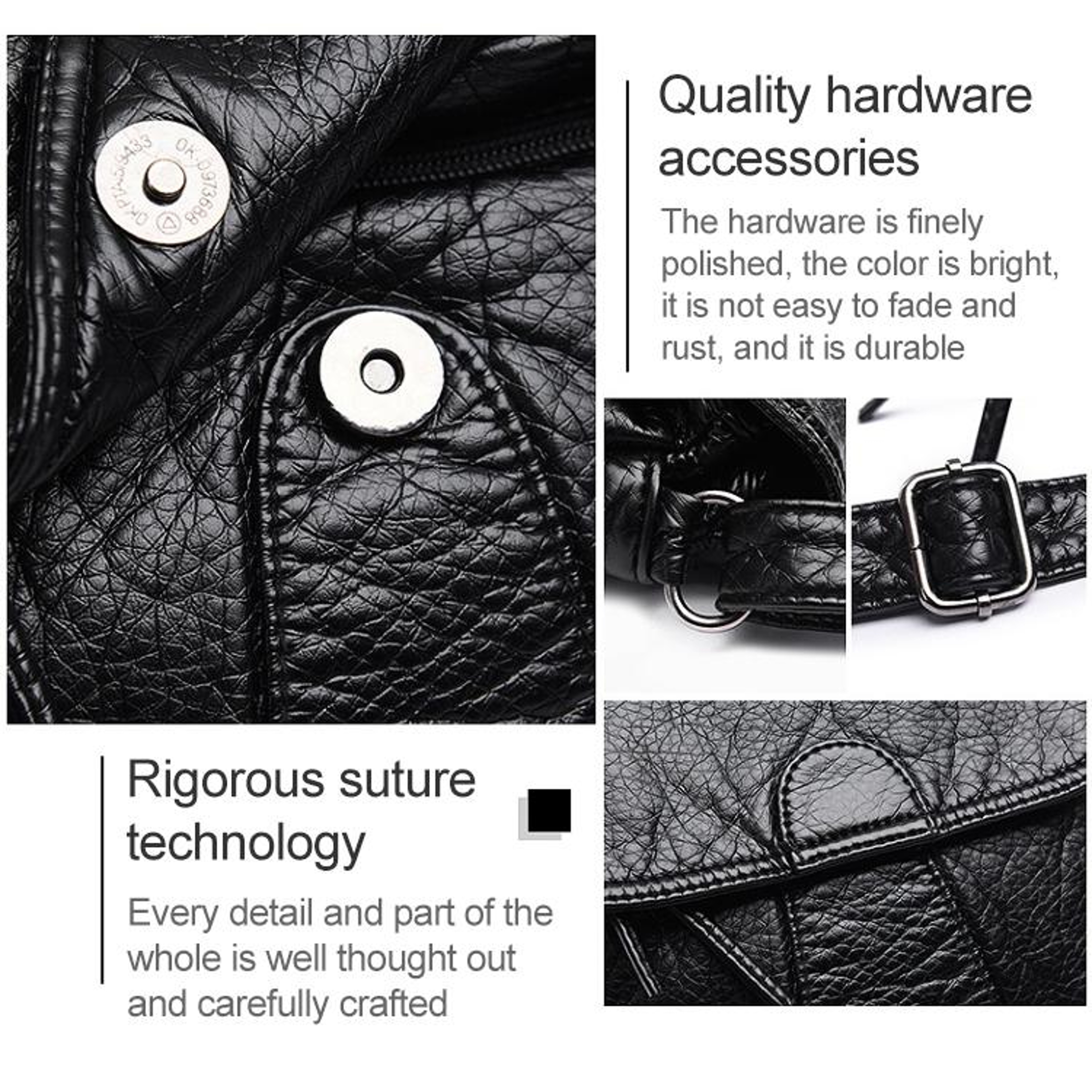 Womens Soft PU Leather Messenger Bag with Flap Closure and Multiple Pockets – view 10