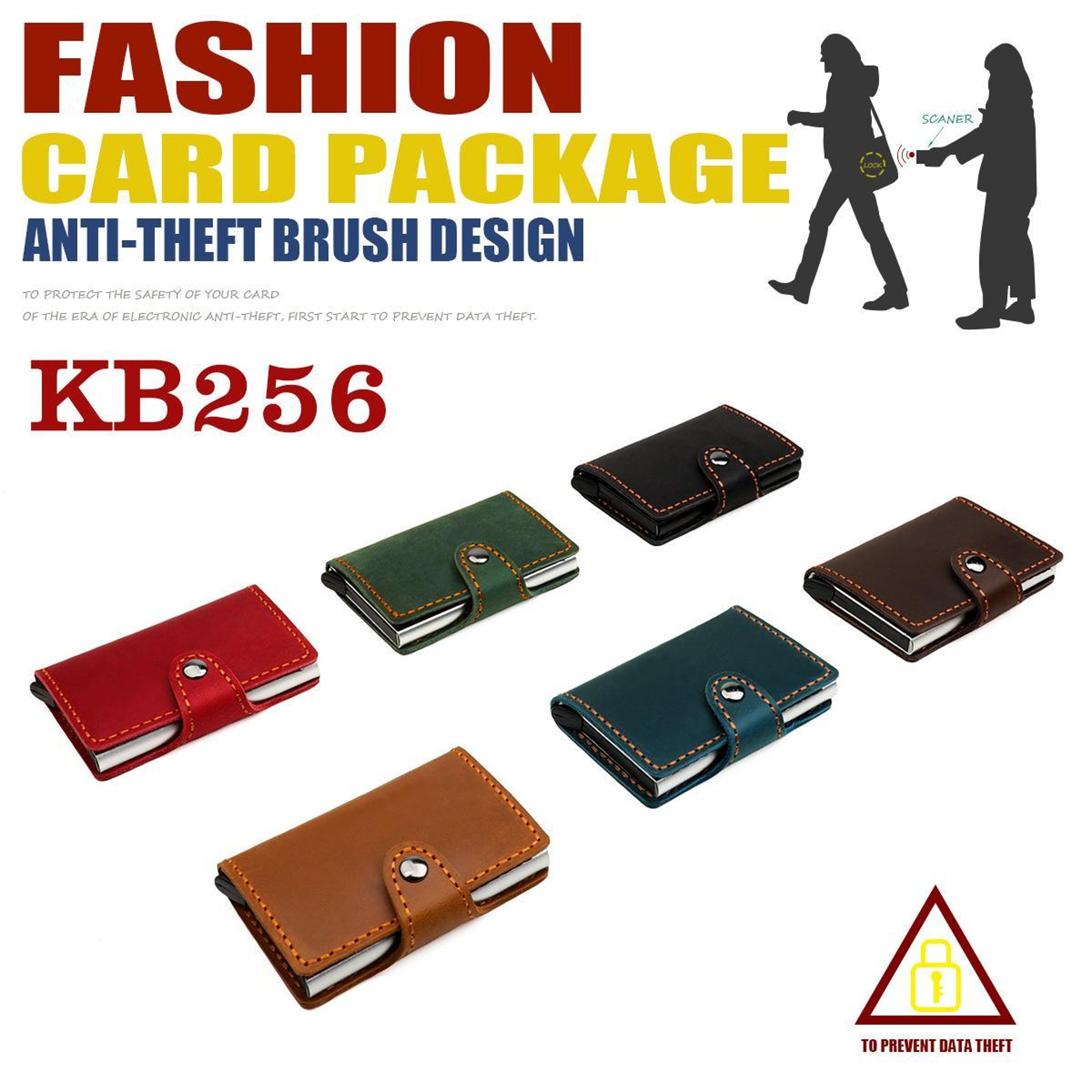 Genuine Leather RFID Card Holder with Automatic Pop Up Aluminum Case – view 2