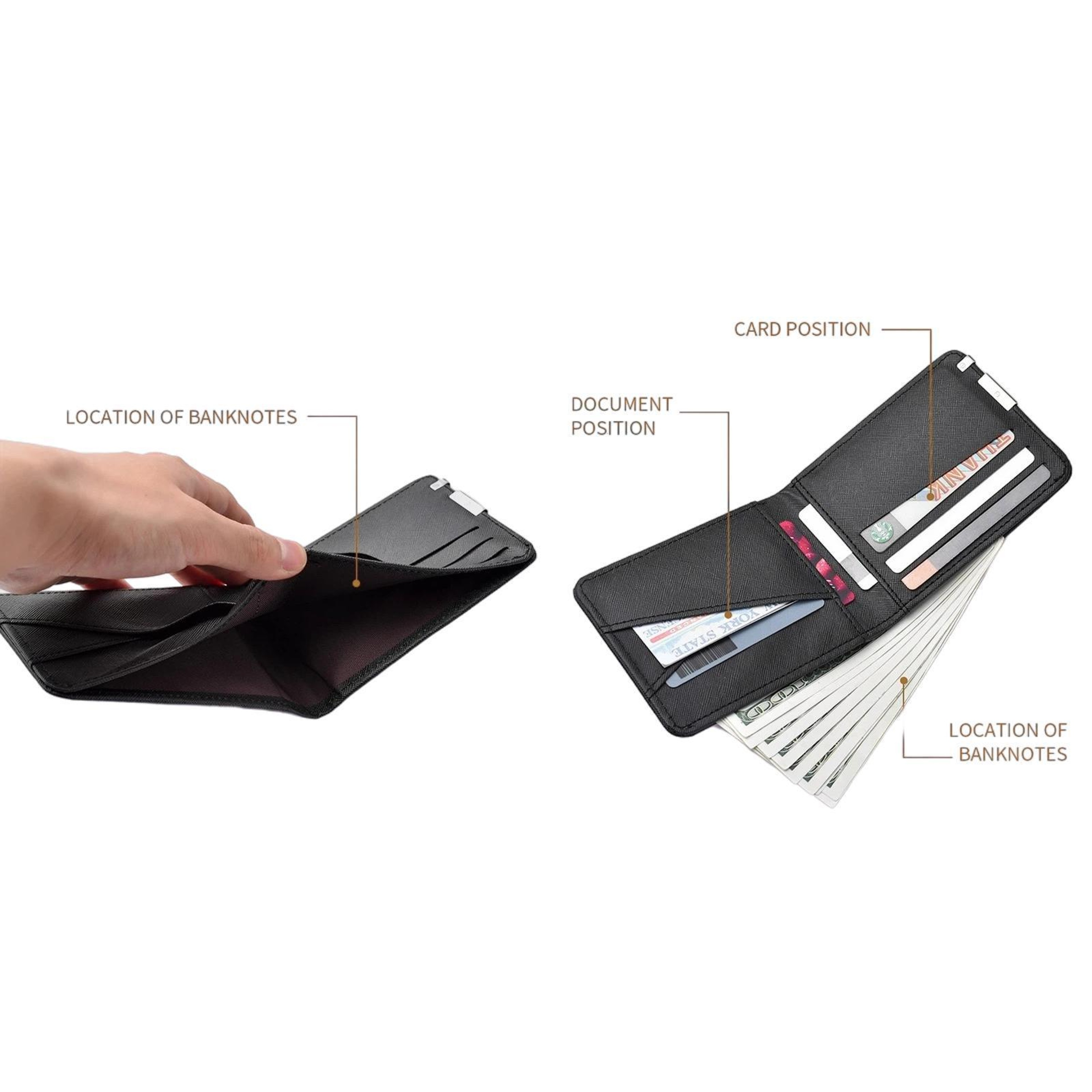 Mens Slim Minimalist Wallet with Multiple Card Slots and Compact Design – view 3