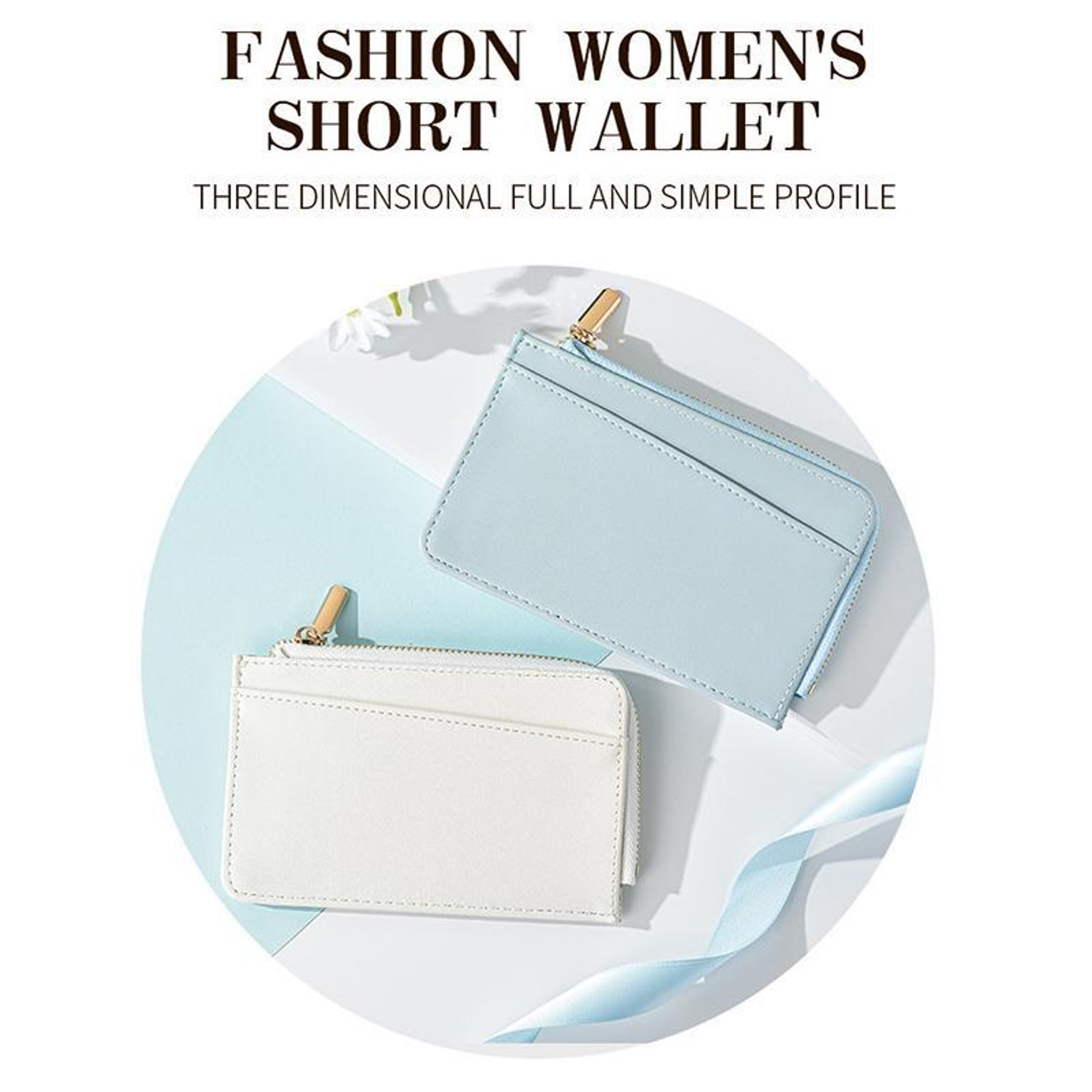 Womens PU Coin Purse with Zipper and Card Slot Compact Mini Wallet – view 6