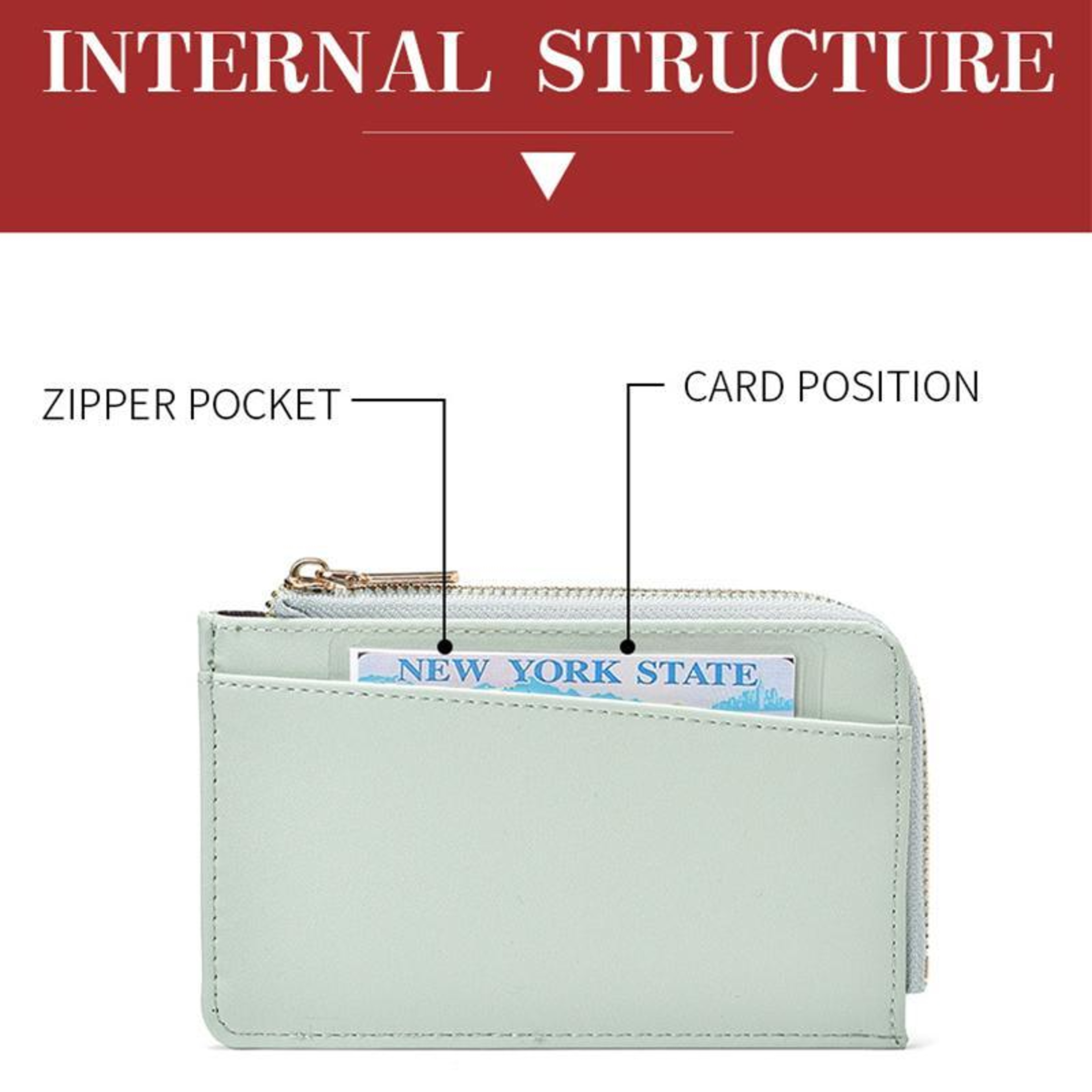 Womens PU Coin Purse with Zipper and Card Slot Compact Mini Wallet – view 10