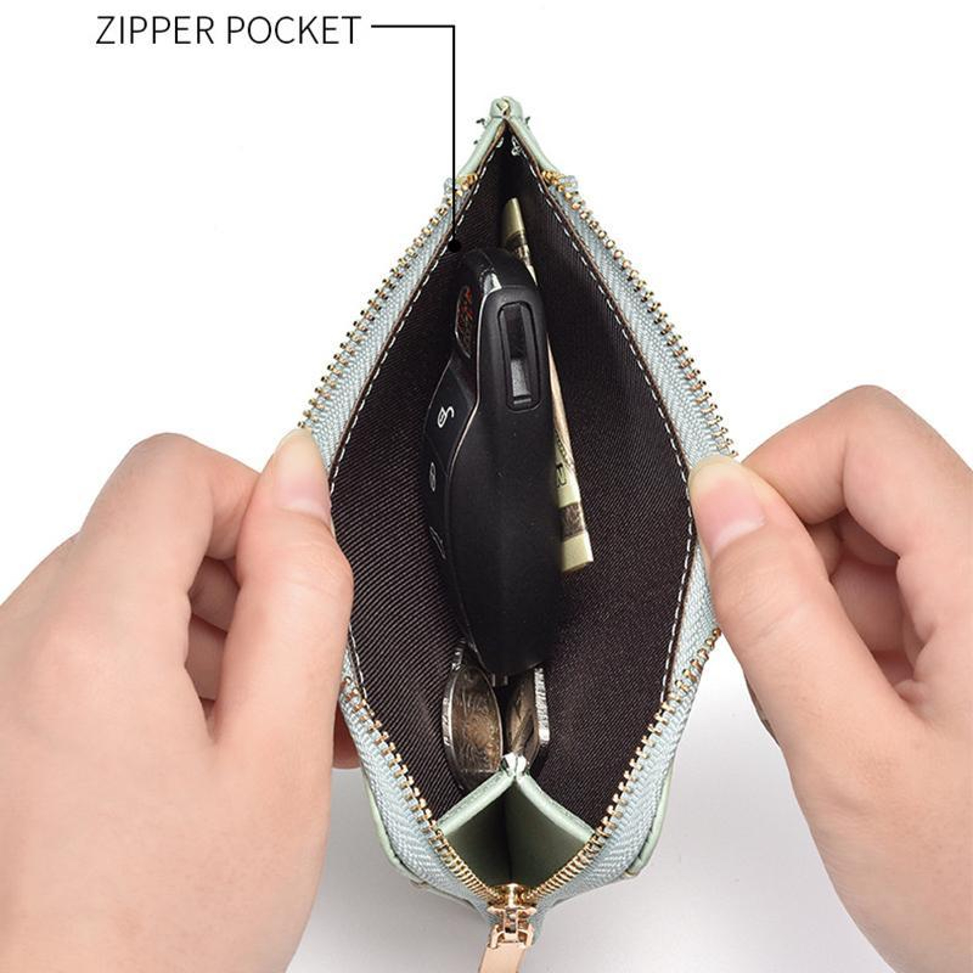 Womens PU Coin Purse with Zipper and Card Slot Compact Mini Wallet – view 13