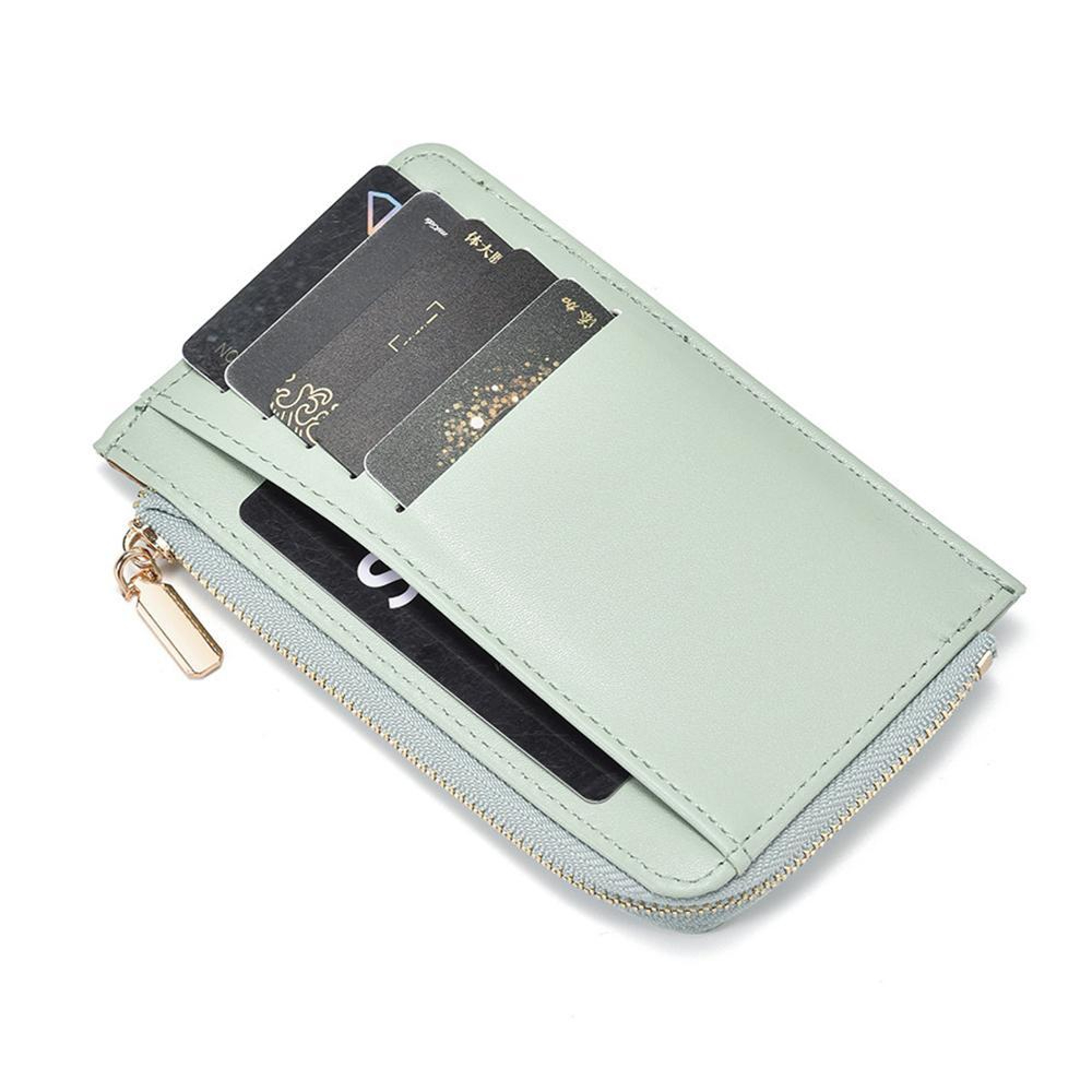Womens PU Coin Purse with Zipper and Card Slot Compact Mini Wallet – view 9