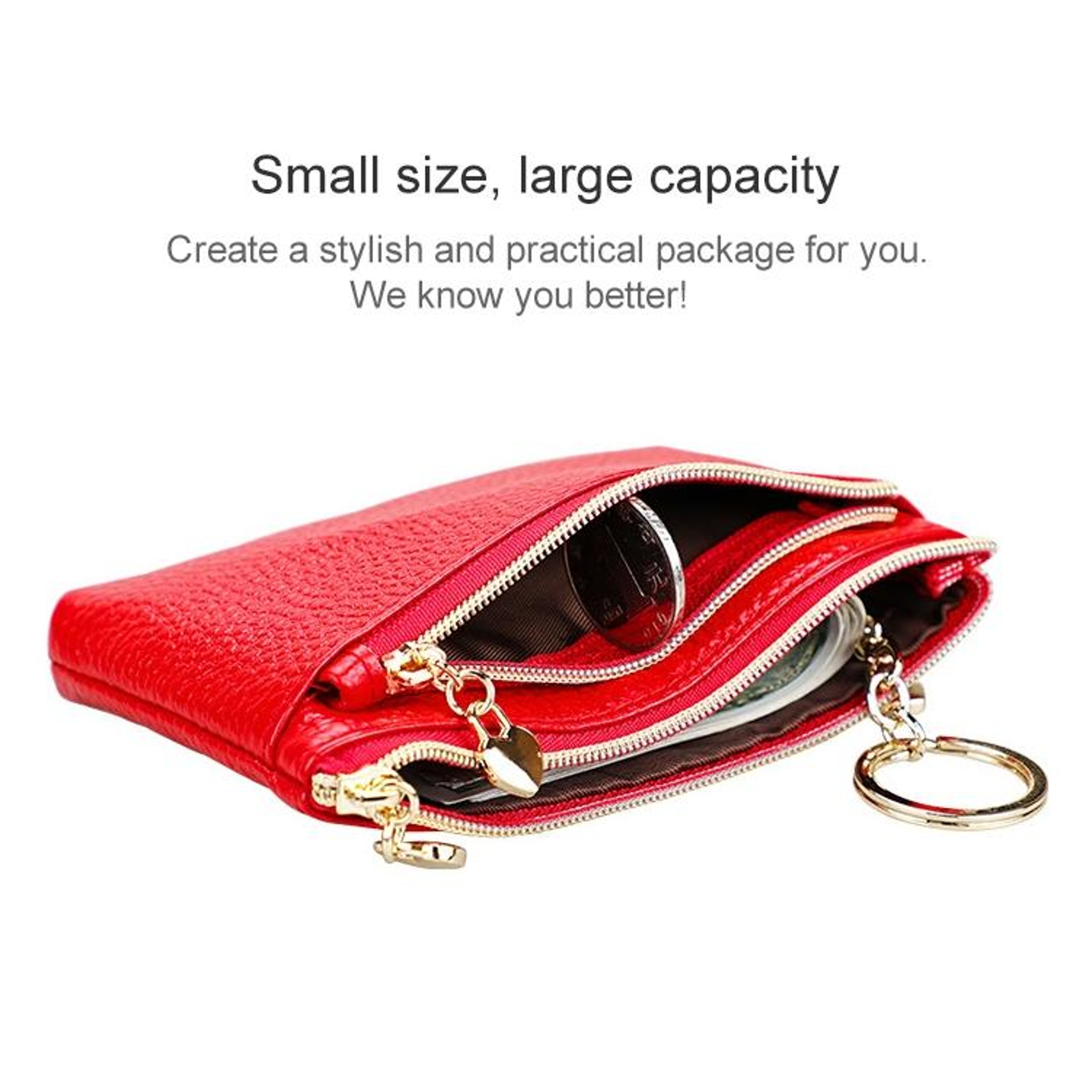 Womens Large Capacity Litchi Cowhide Wallet with Multiple Card Slots – view 5