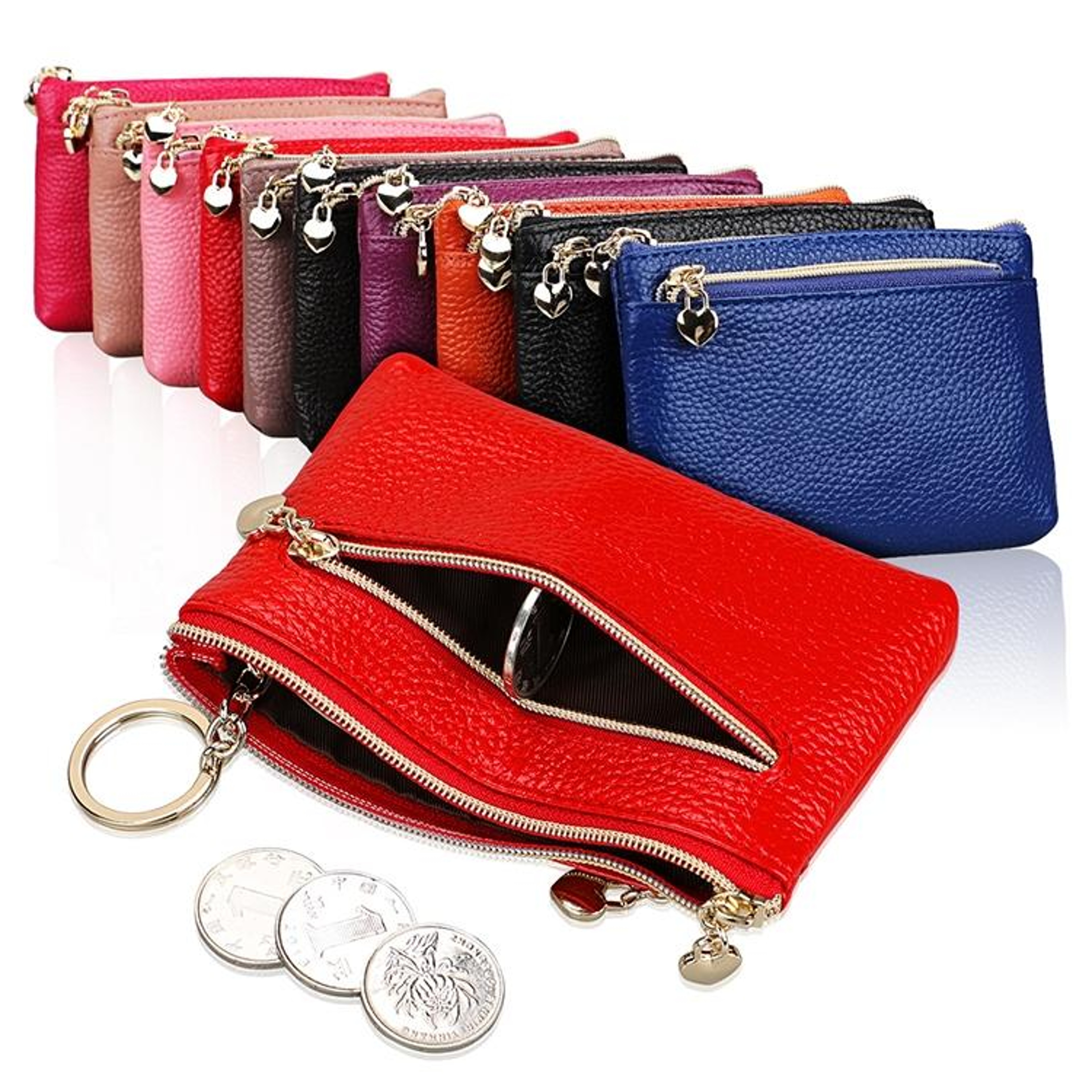 Womens Large Capacity Litchi Cowhide Wallet with Multiple Card Slots – view 8