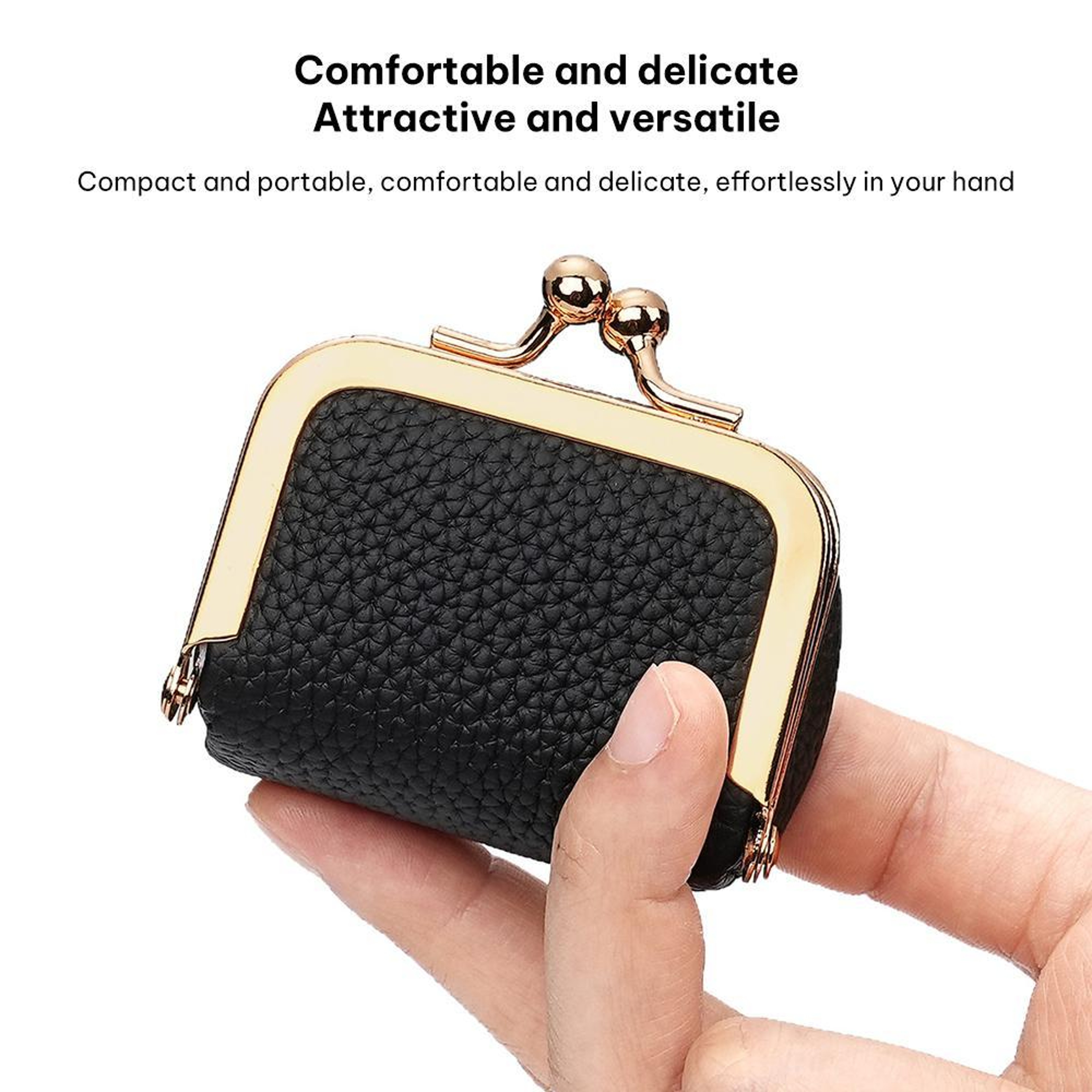 Mini Genuine Leather Jewelry Storage Pouch with Secure Clasp – view 5