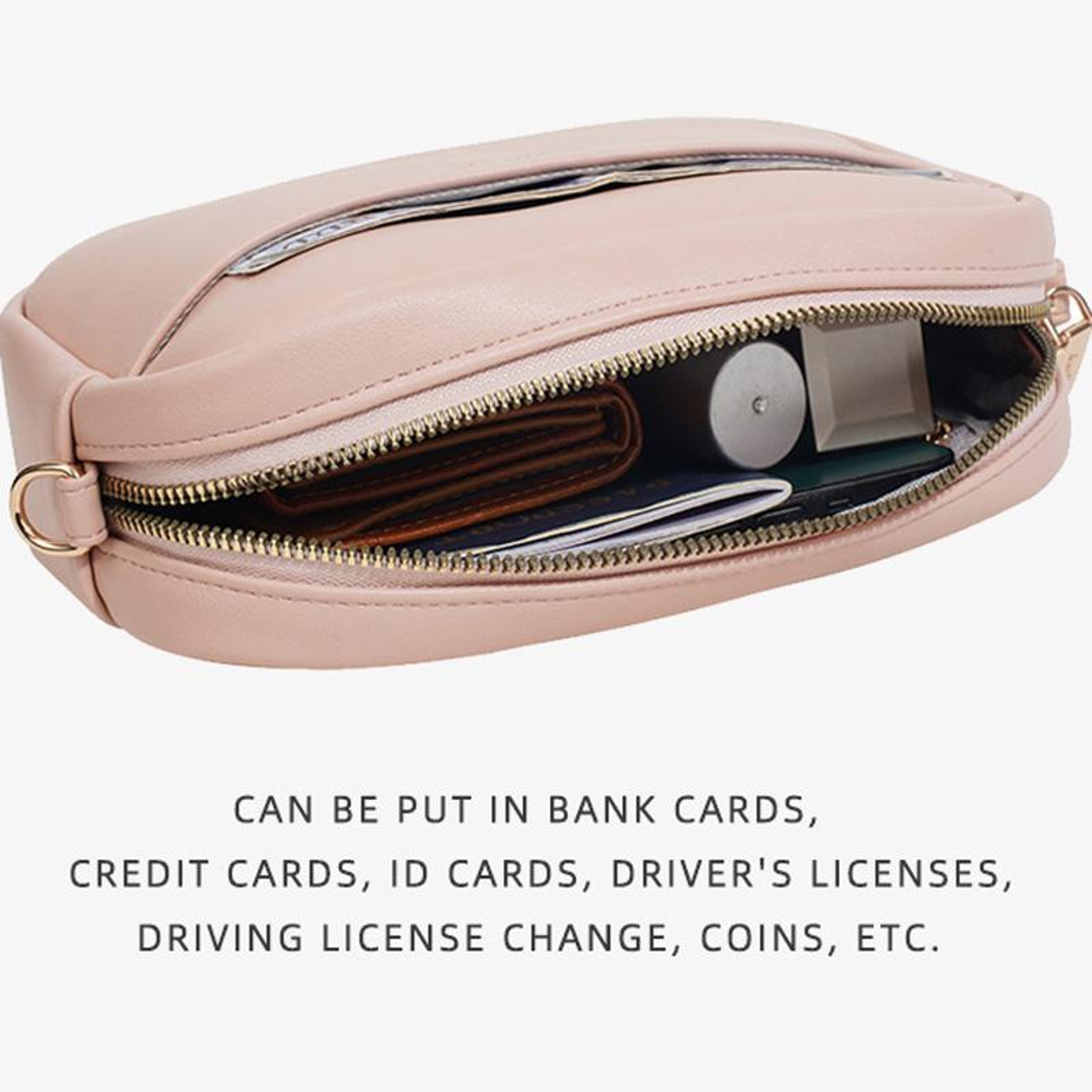 Womens Minimalist Crossbody Bag with Zipper Closure and Adjustable Strap – view 11
