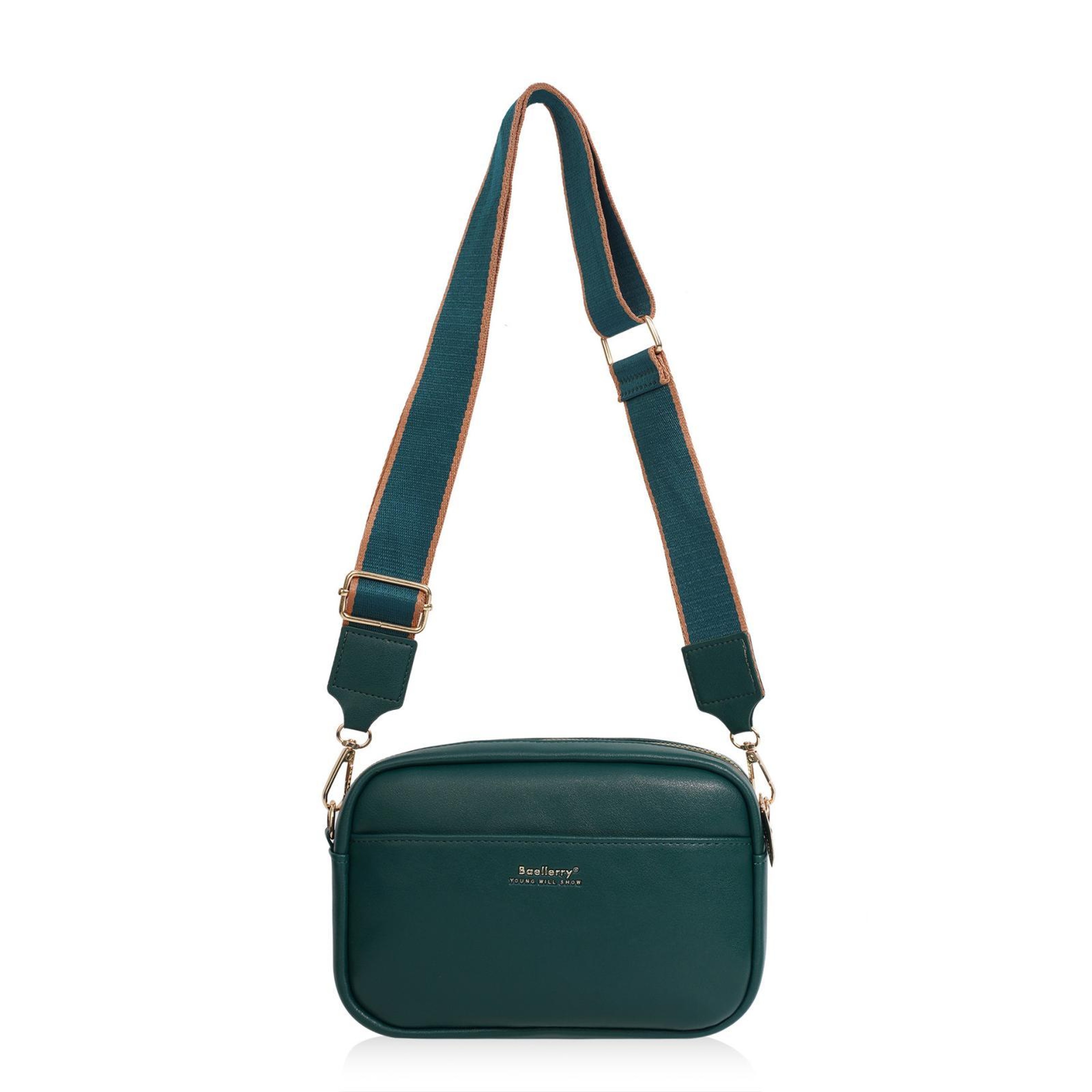 Womens Minimalist Crossbody Bag with Zipper Closure and Adjustable Strap – view 6