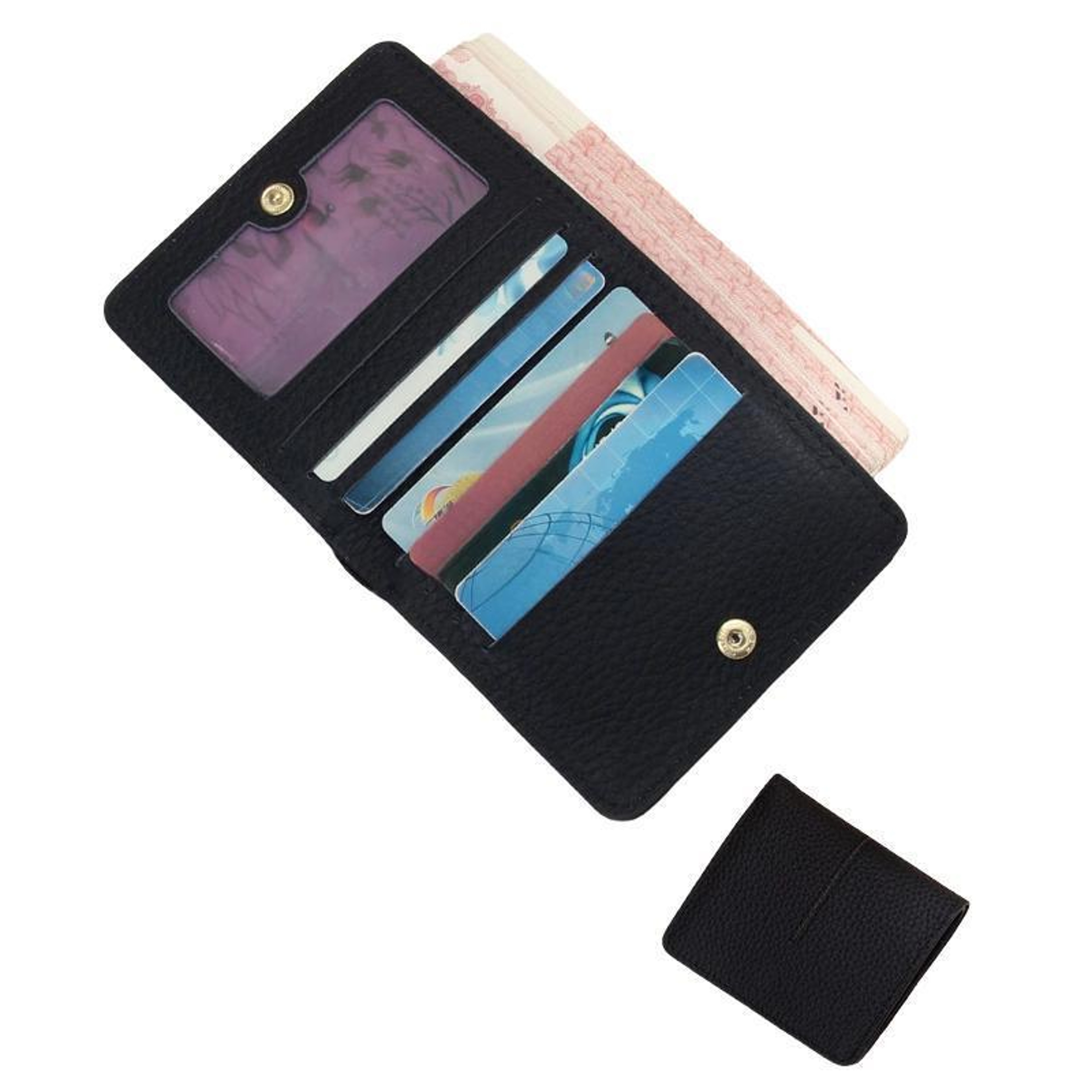 Womens Ultra Thin Snap Wallet with 7 Card Slots and Coin Pocket – view 1