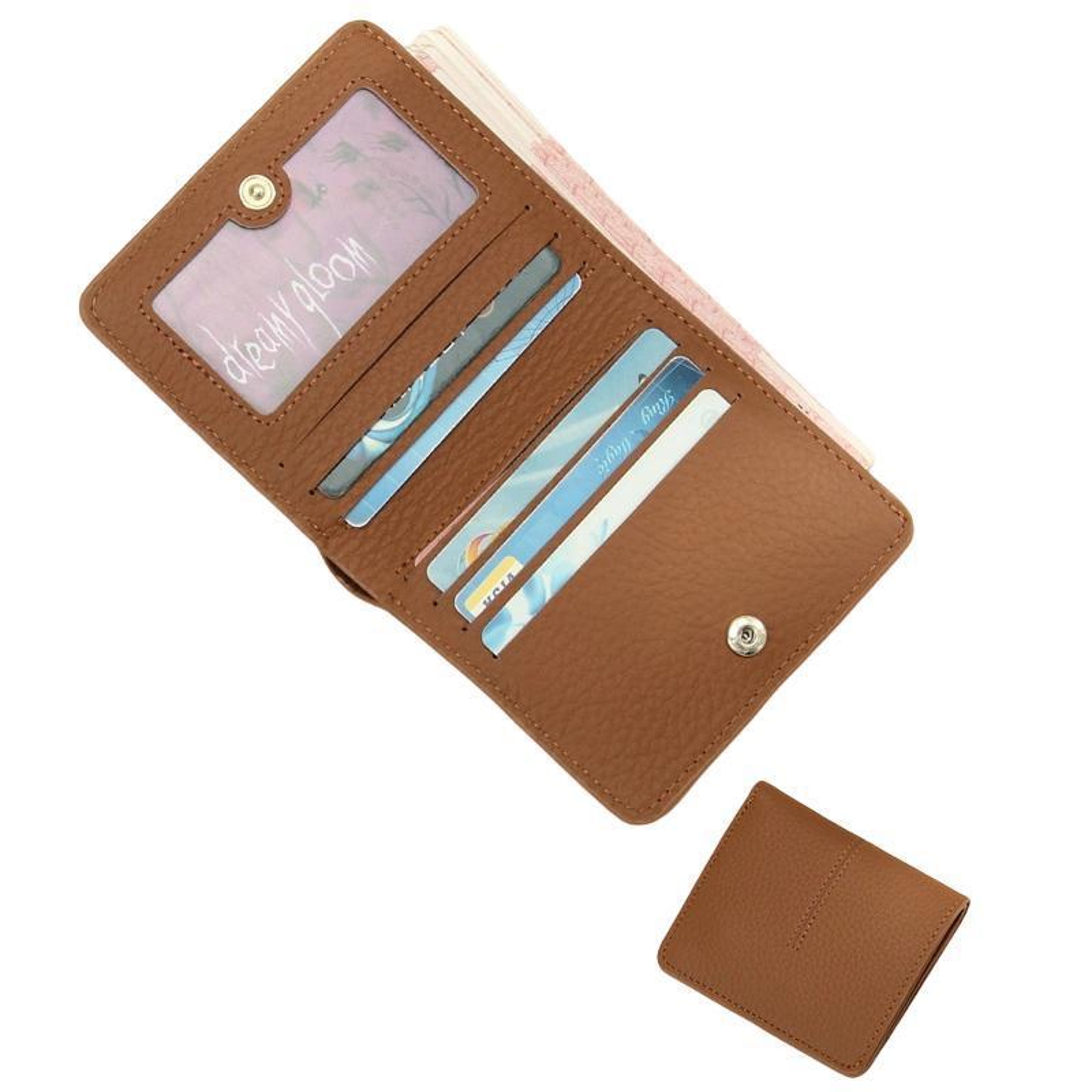 Womens Ultra Thin Snap Wallet with 7 Card Slots and Coin Pocket – view 3