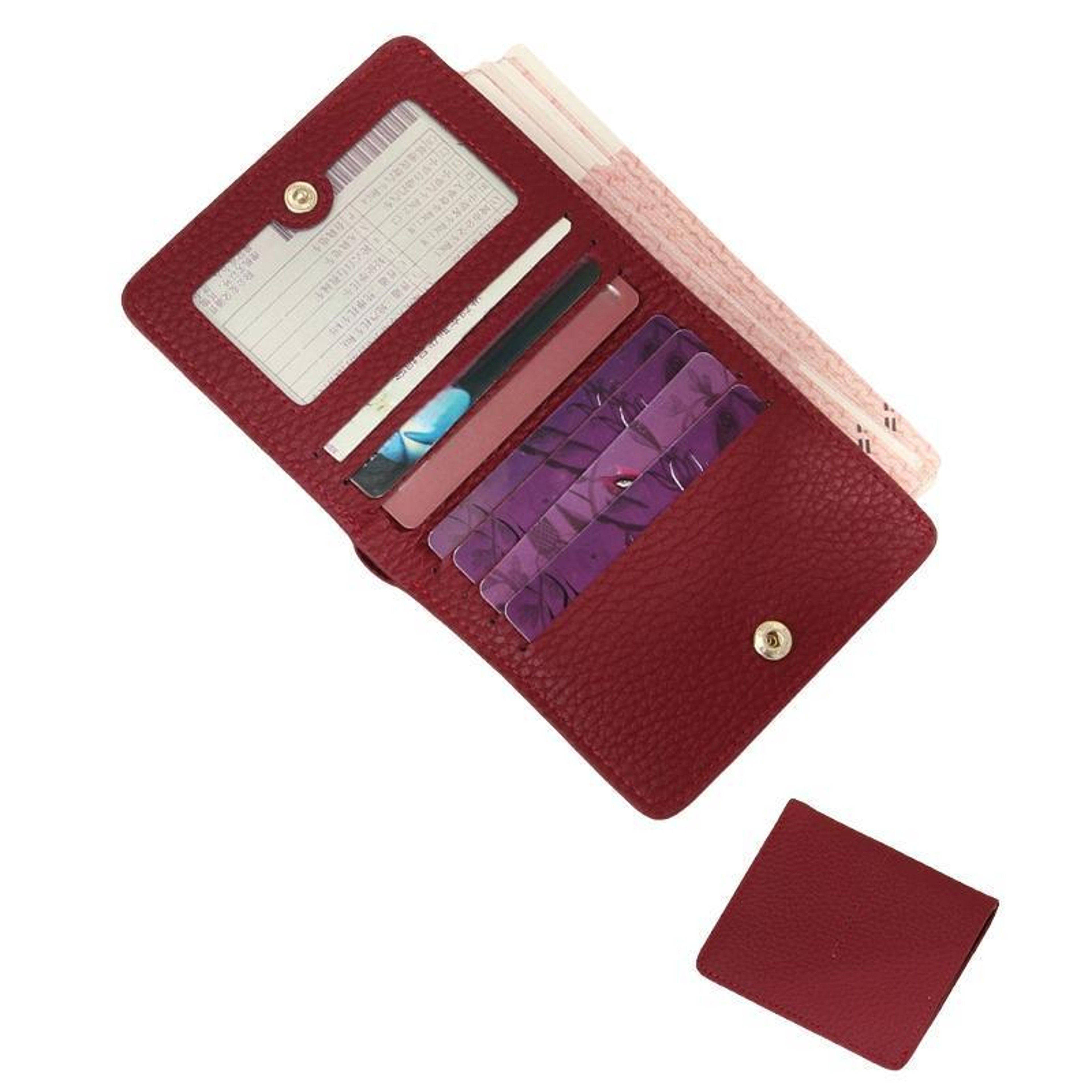 Womens Ultra Thin Snap Wallet with 7 Card Slots and Coin Pocket – view 11
