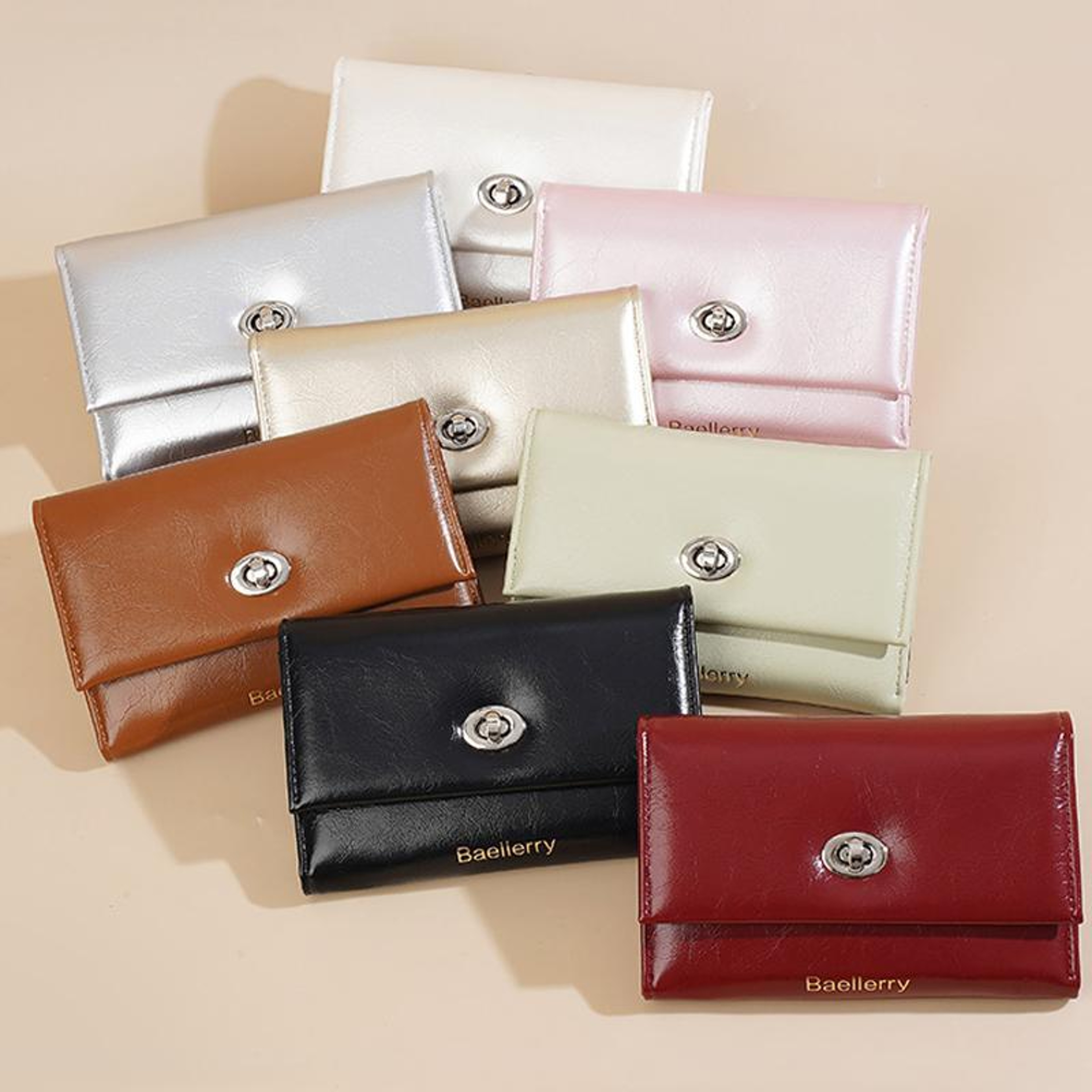 Womens Compact Trifold Zipper Wallet with Lanyard and Card Slots – view 2