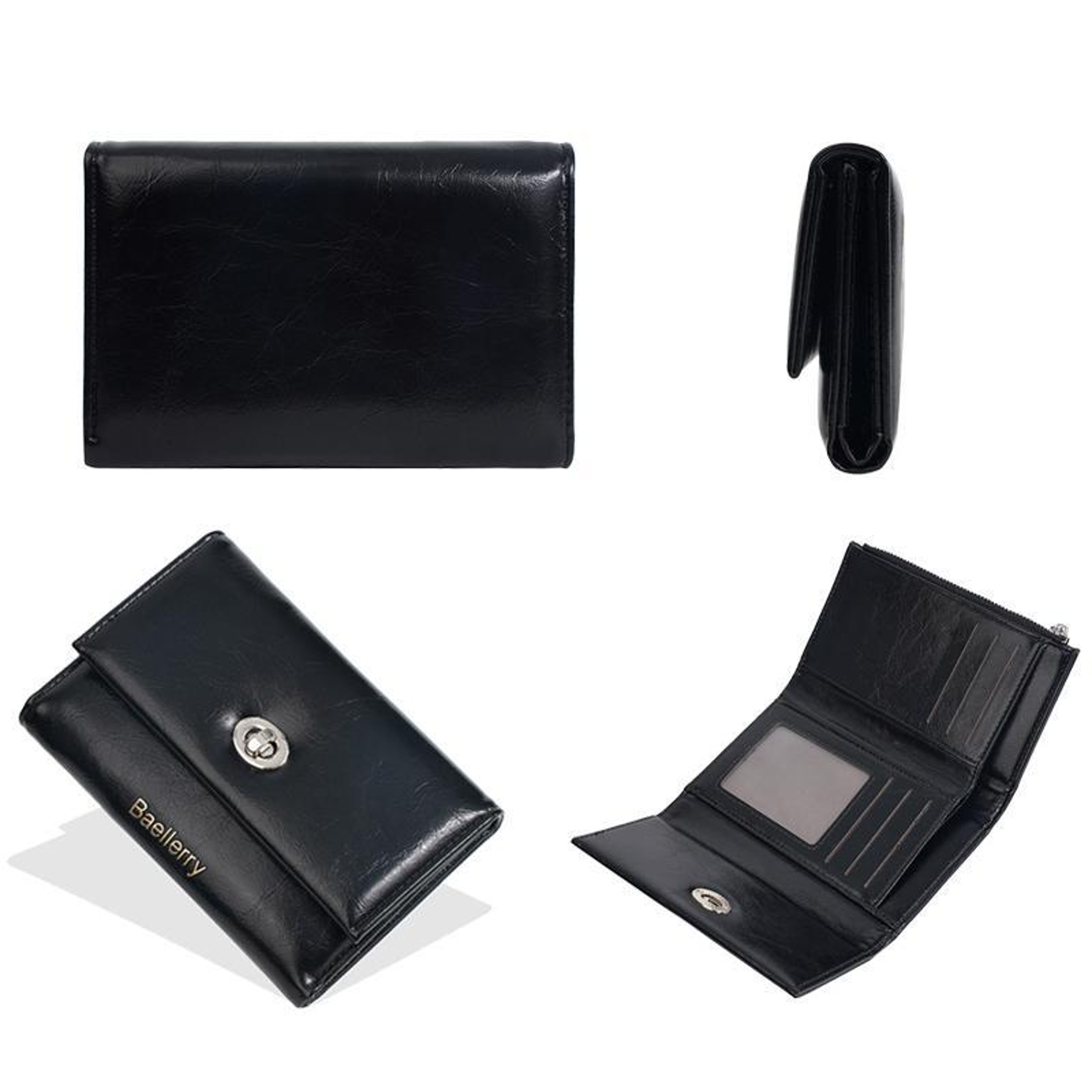 Womens Compact Trifold Zipper Wallet with Lanyard and Card Slots – view 10