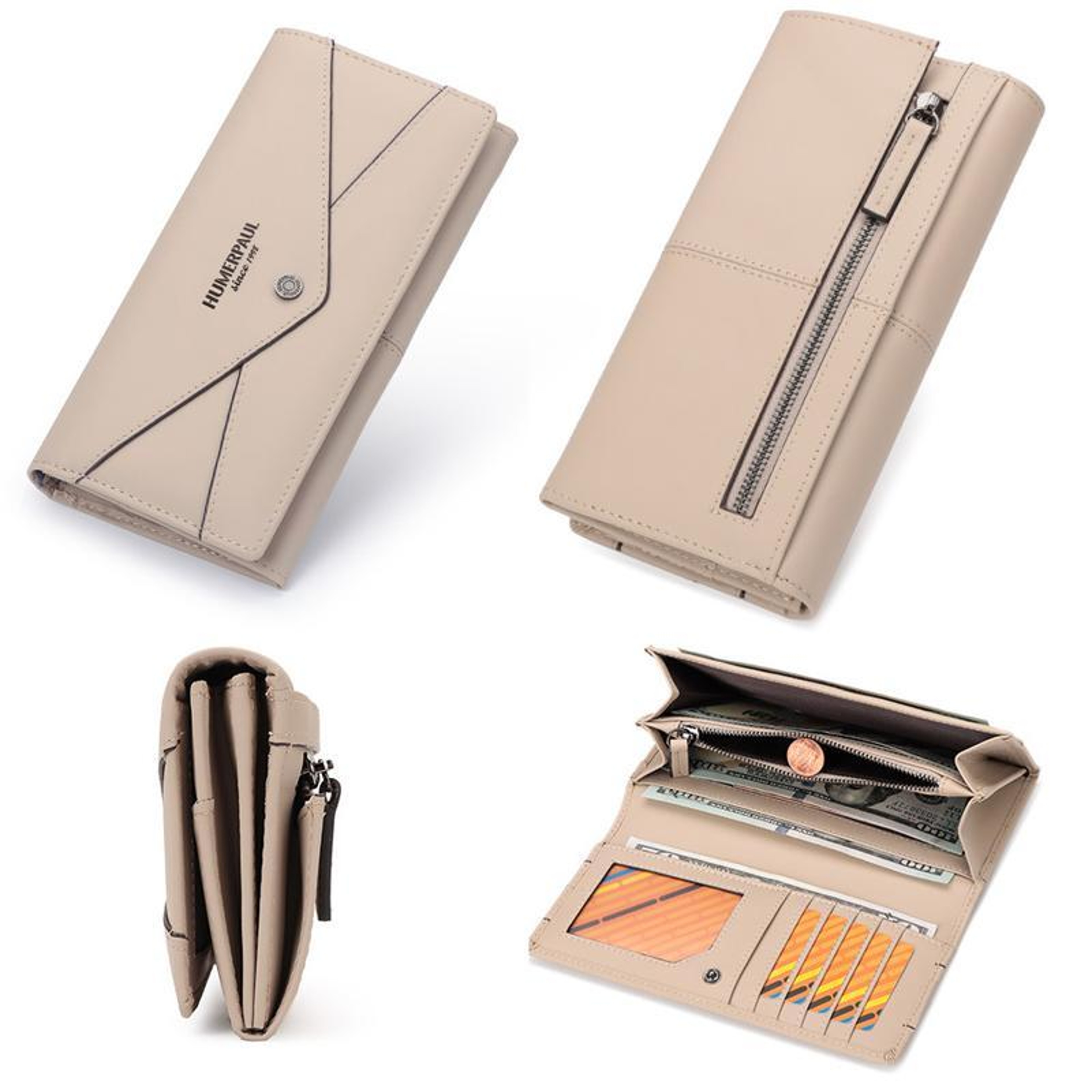 Womens Leather Long Wallet with RFID Protection and Multiple Card Slots – view 3