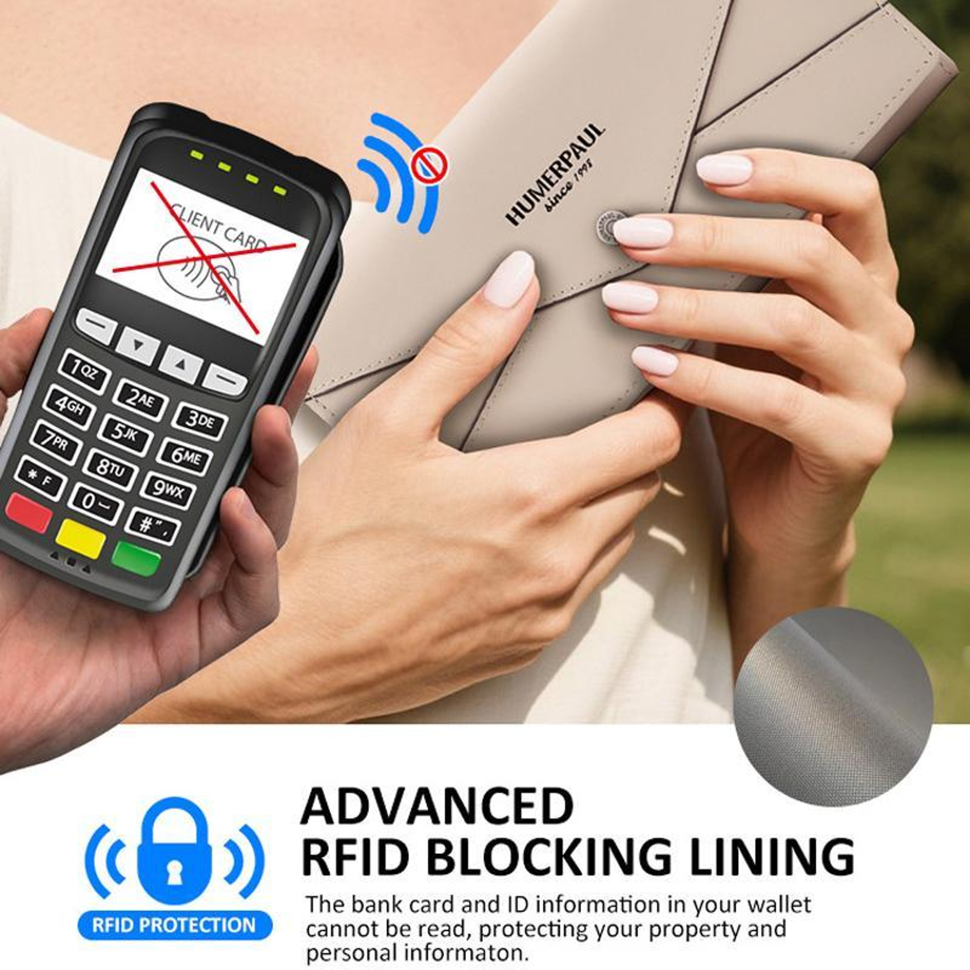 Womens Leather Long Wallet with RFID Protection and Multiple Card Slots – view 6