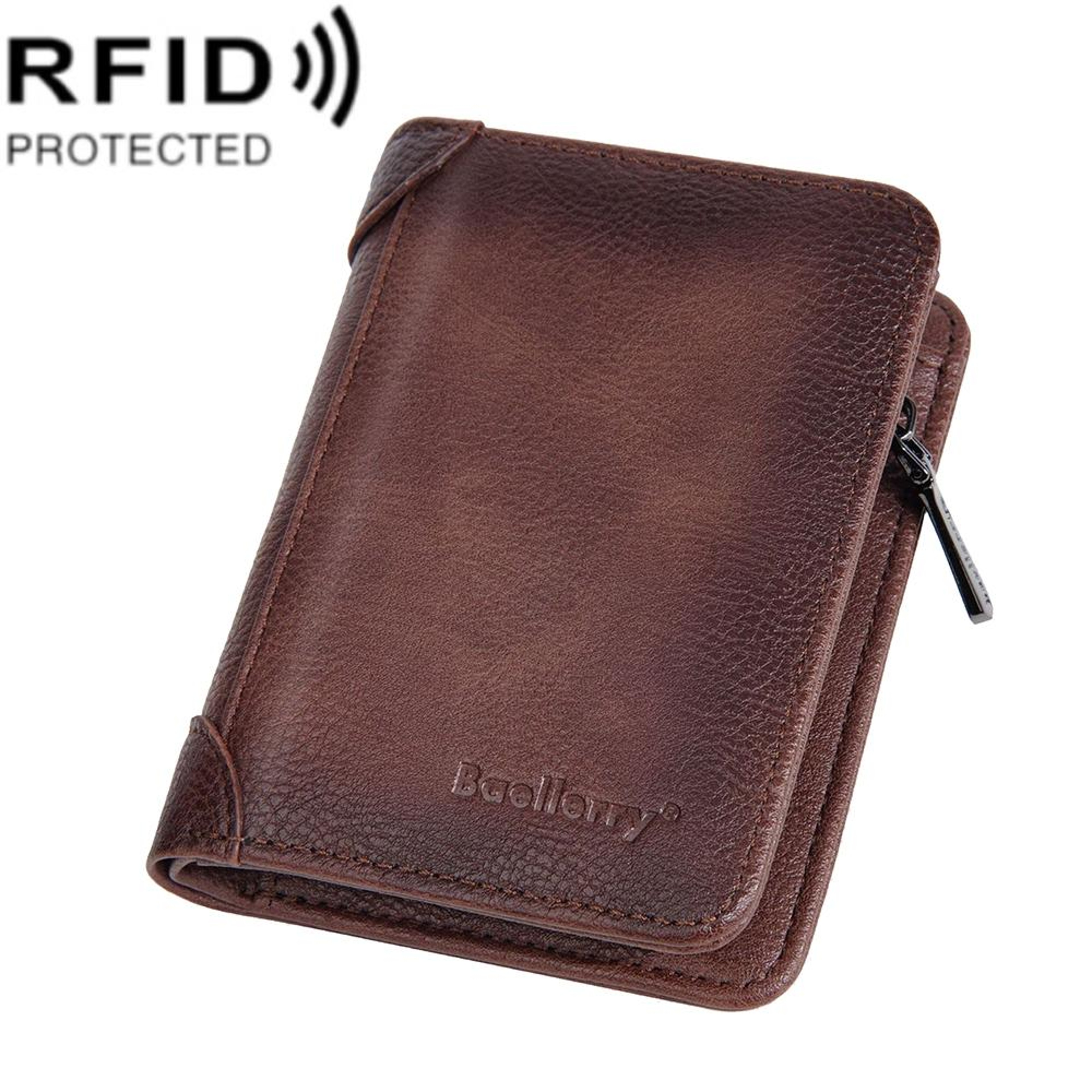 Retro PU Leather Tri Fold Wallet with Multiple Card Slots and Zipper – view 1
