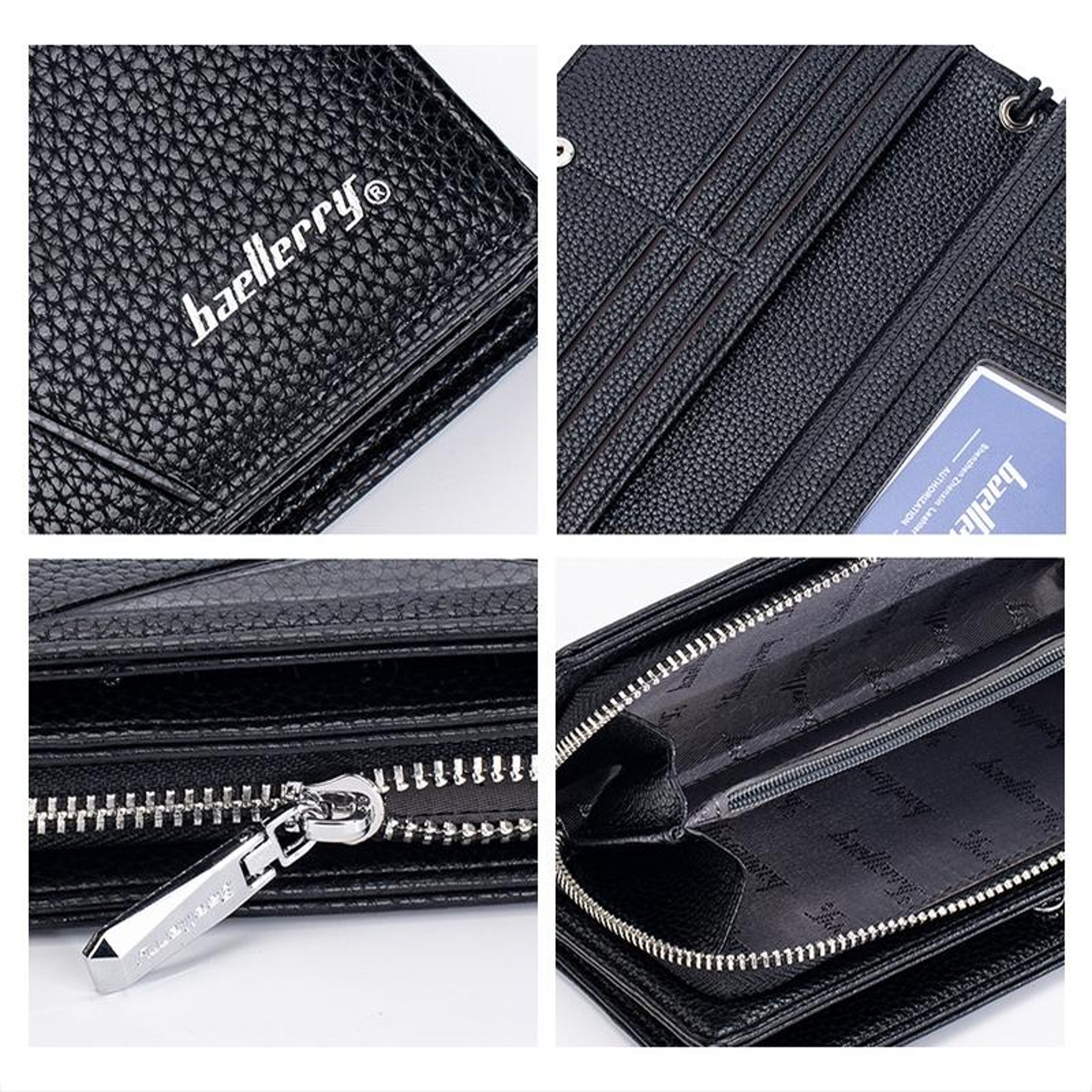 Womens Long PU Leather Zipper Wallet with 11 Card Slots and Lychee Texture – view 5