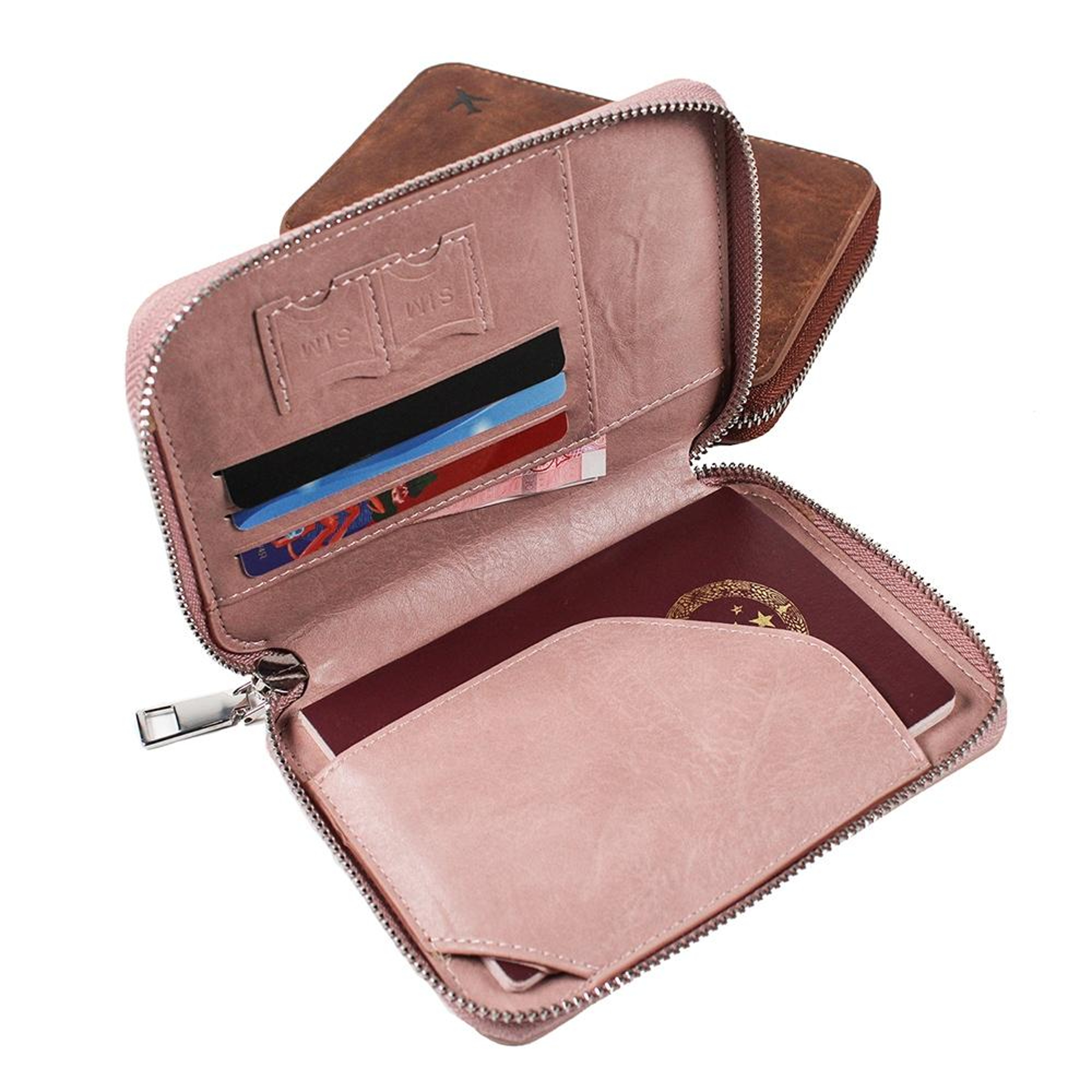 RFID Anti Theft Passport Wallet with Zipper and Large Capacity Travel Storage – view 12