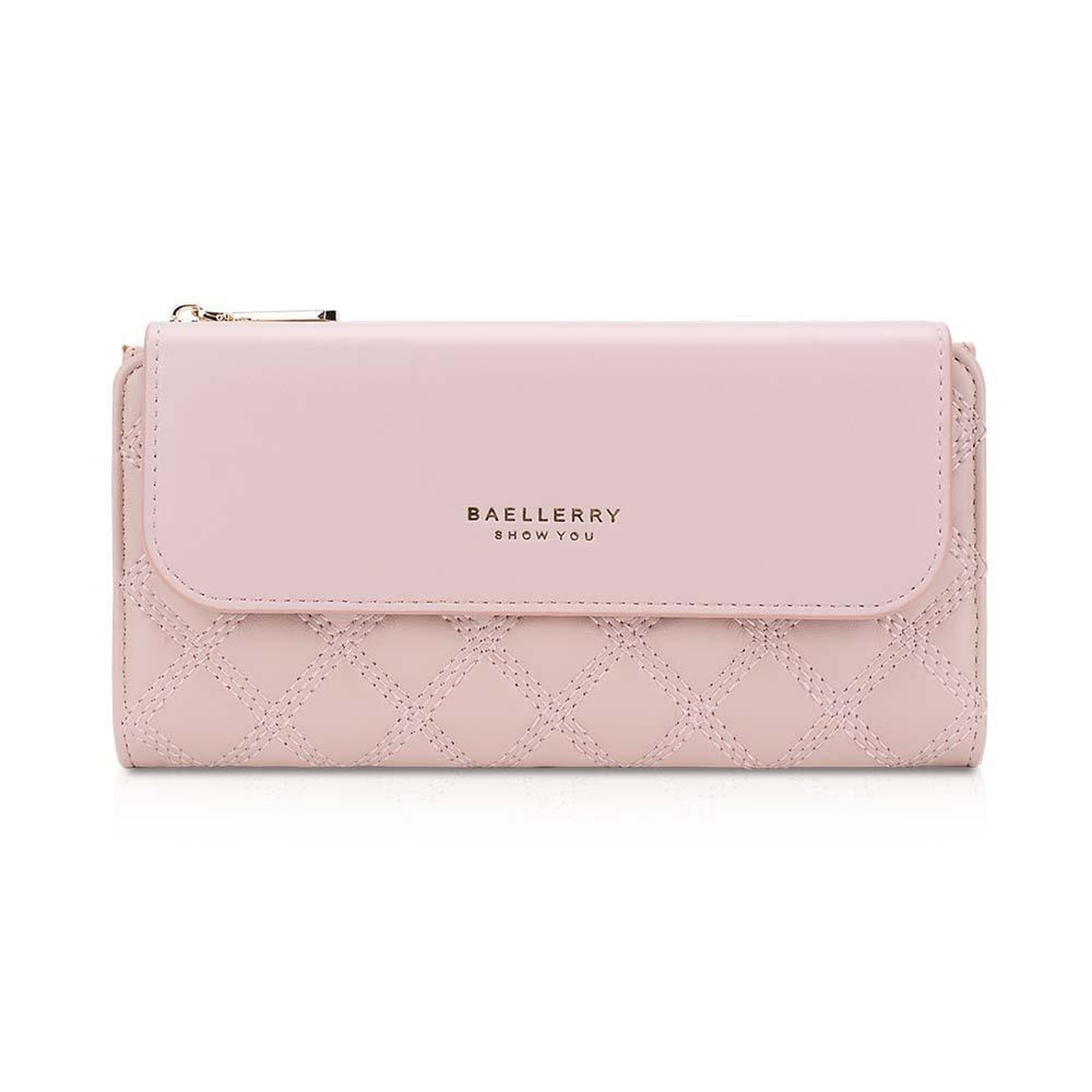 Womens Long Trifold Wallet with Multiple Card Slots and Zipper Closure – view 7