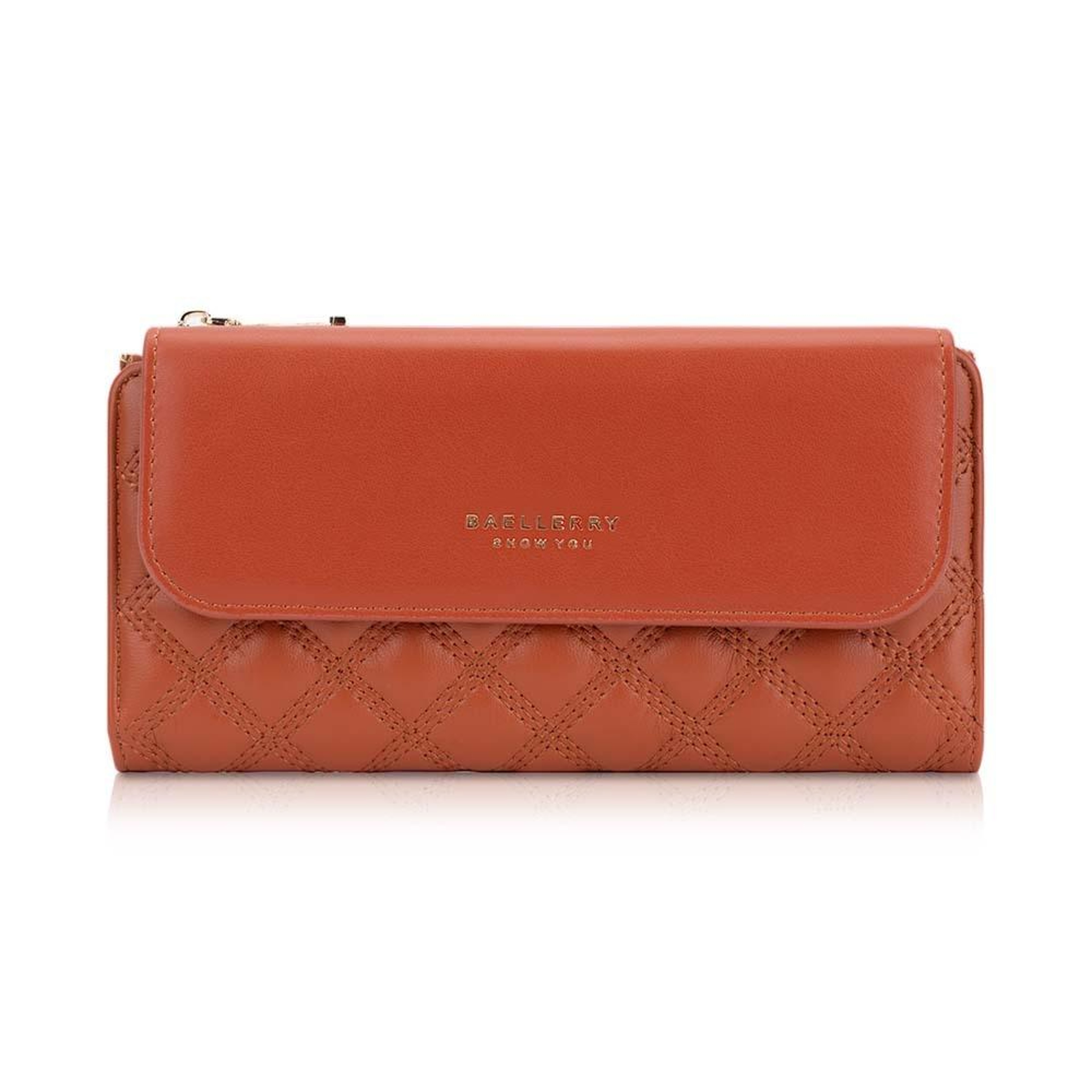 Womens Long Trifold Wallet with Multiple Card Slots and Zipper Closure – view 6