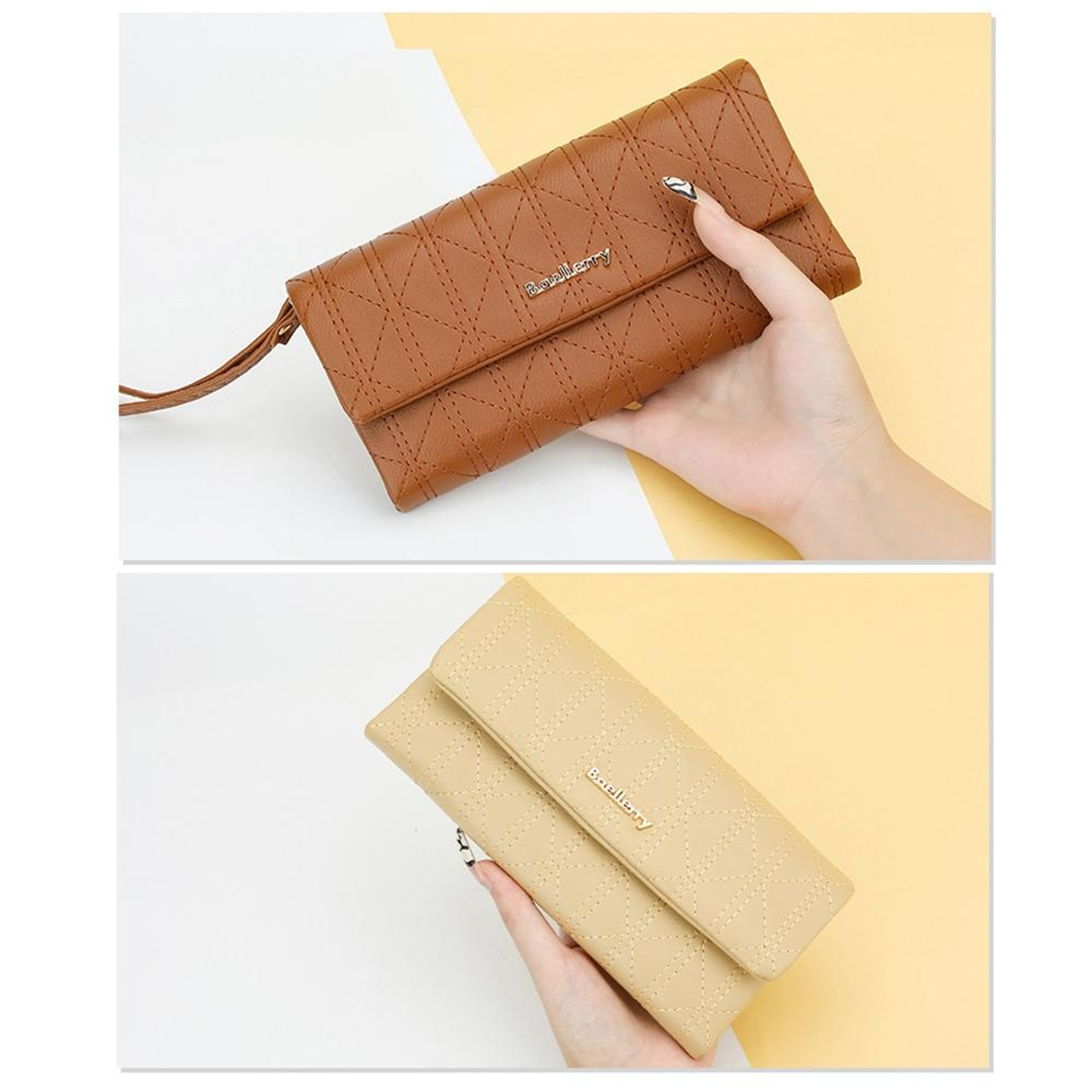 Womens Large Capacity PU Leather Clutch Wallet with Magnetic Buckle and Phone Storage – view 10