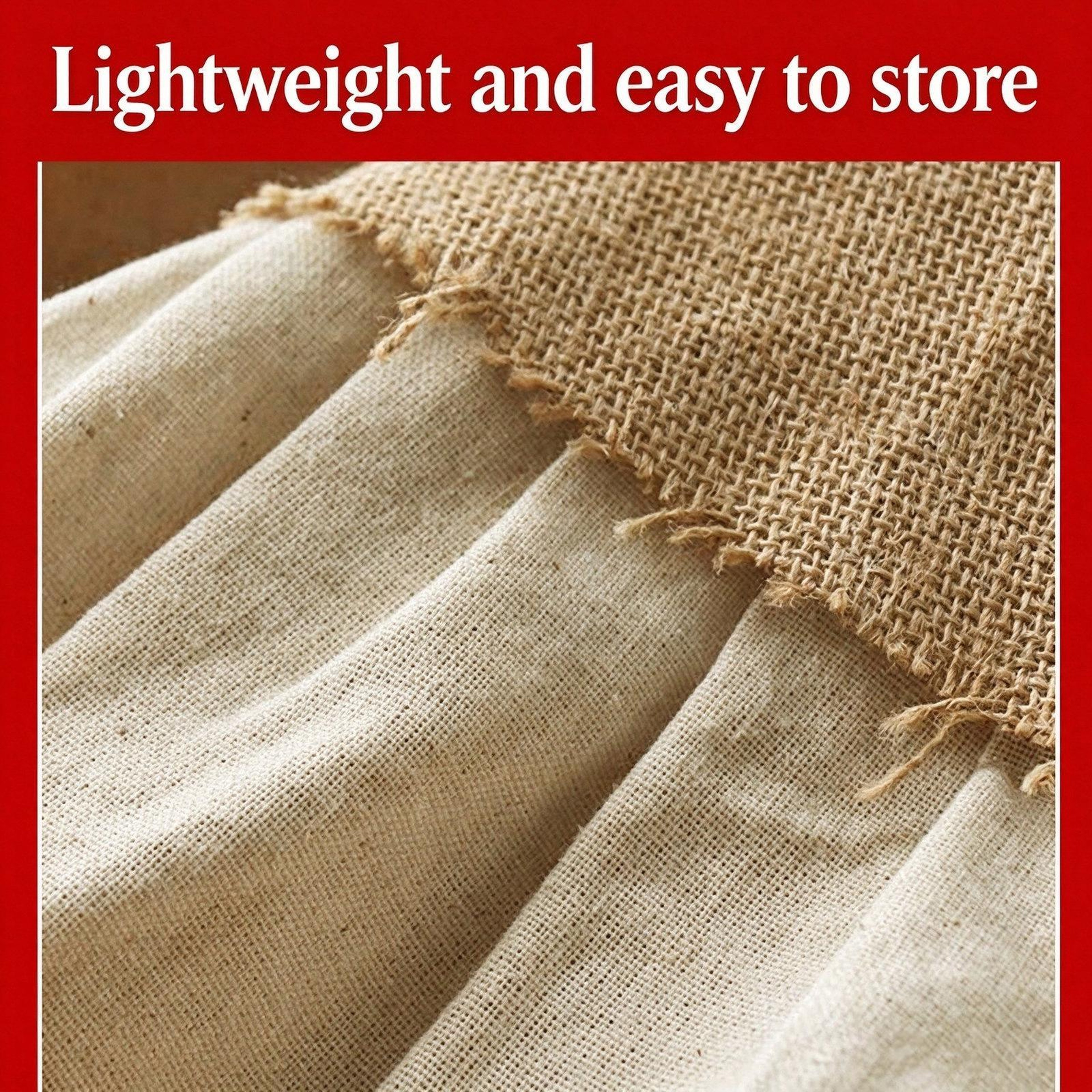 Burlap Woven Christmas Tree Skirt with Fabric Ties for Holiday Decorations – view 5