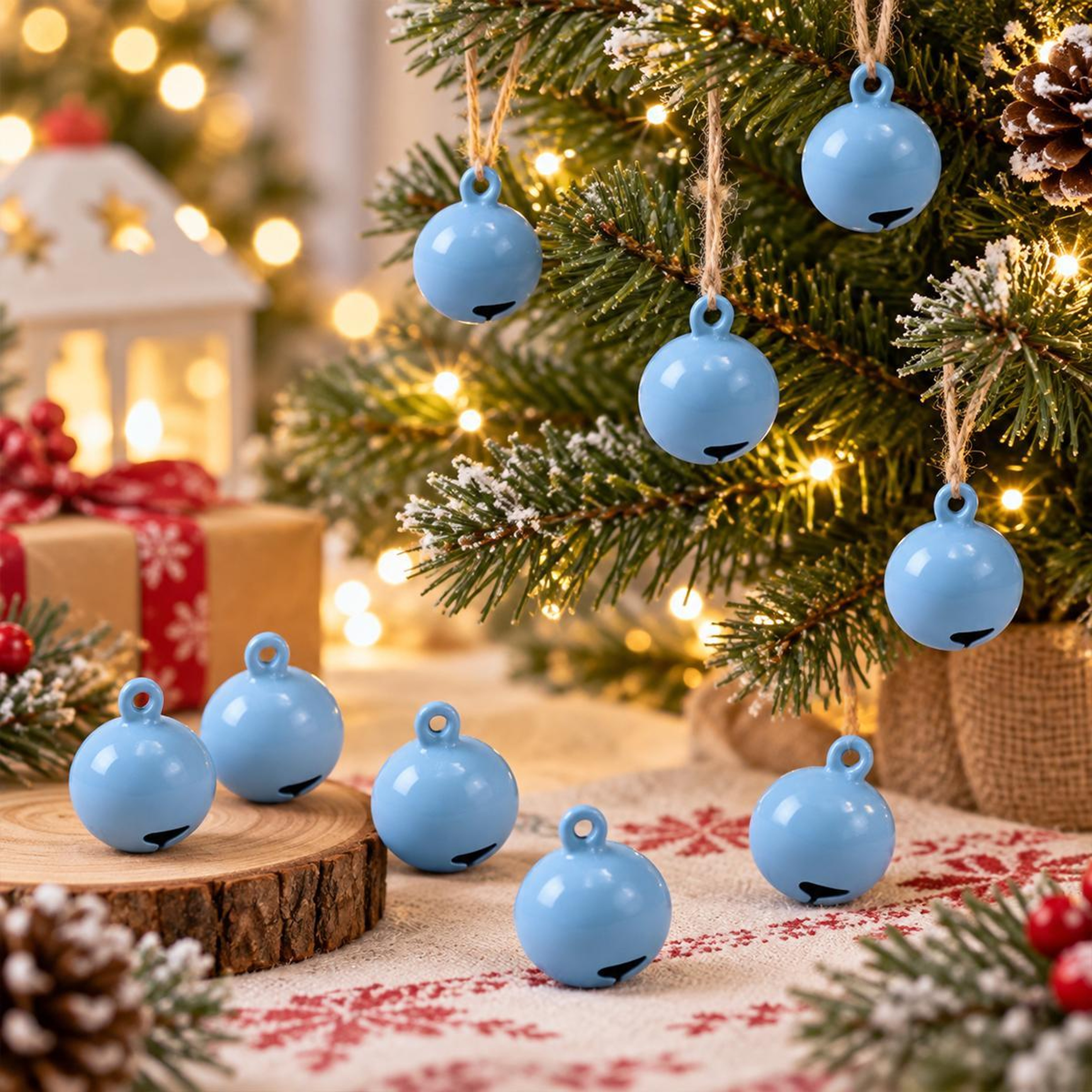 100 Pack Painted Mini Round Bell Charms for DIY Crafts and Christmas Decorations – view 12