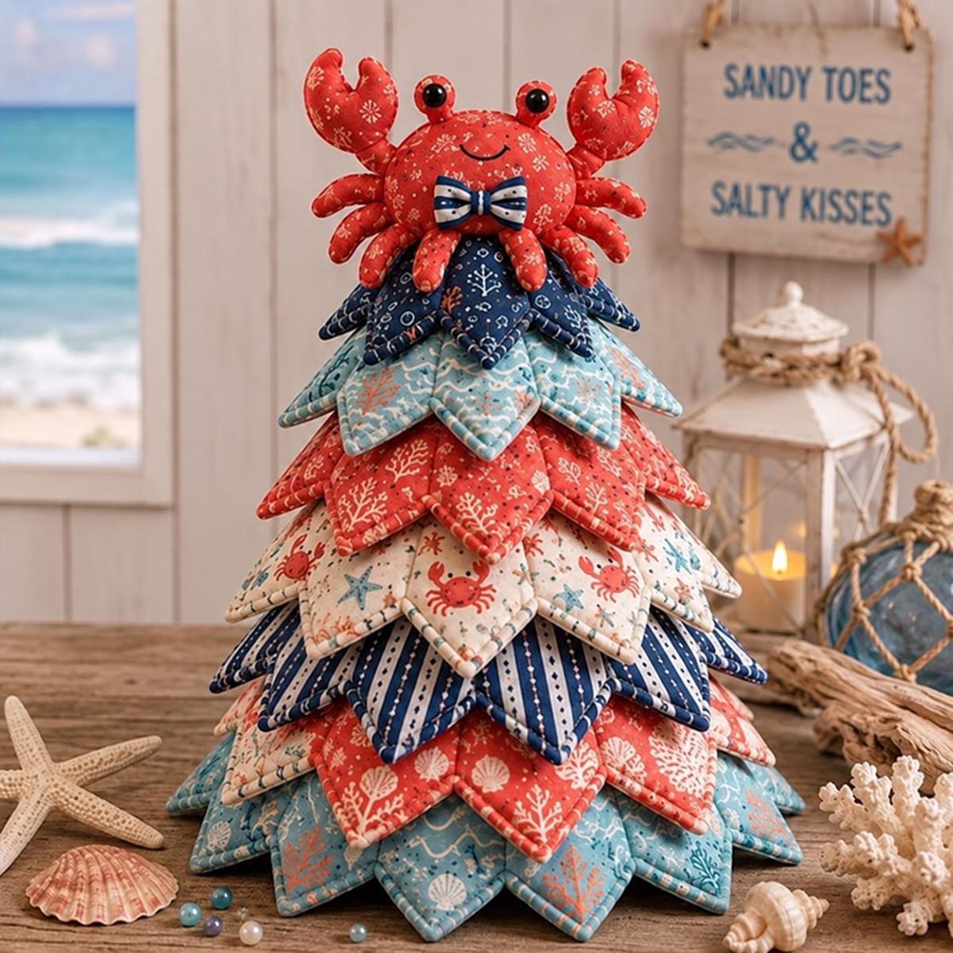 Ocean Friends DIY Patchwork Christmas Tree Craft Kit with Fabric Decorations – view 10