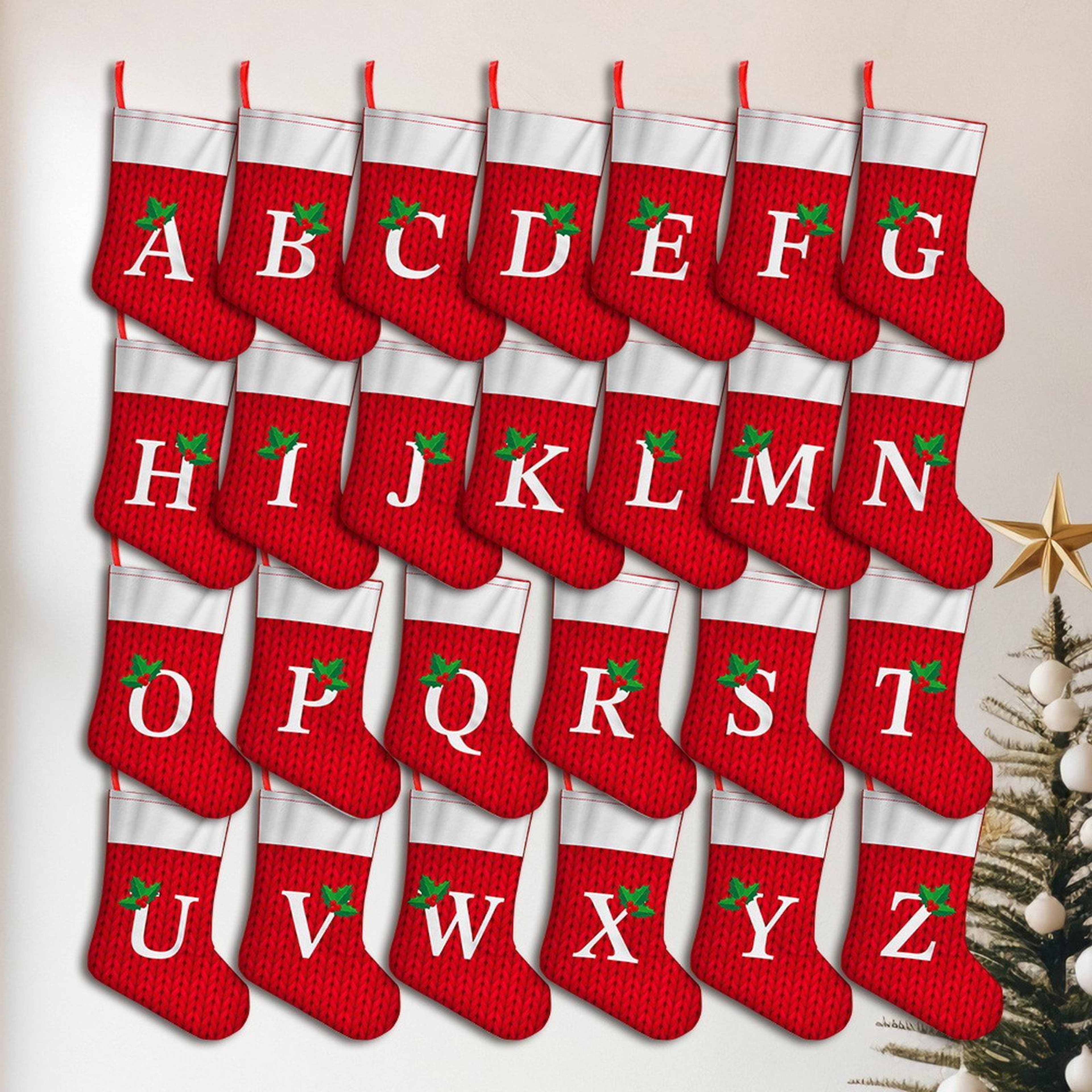 Printed Letter Christmas Stocking Ornament for Fireplace and Holiday Decor – view 2