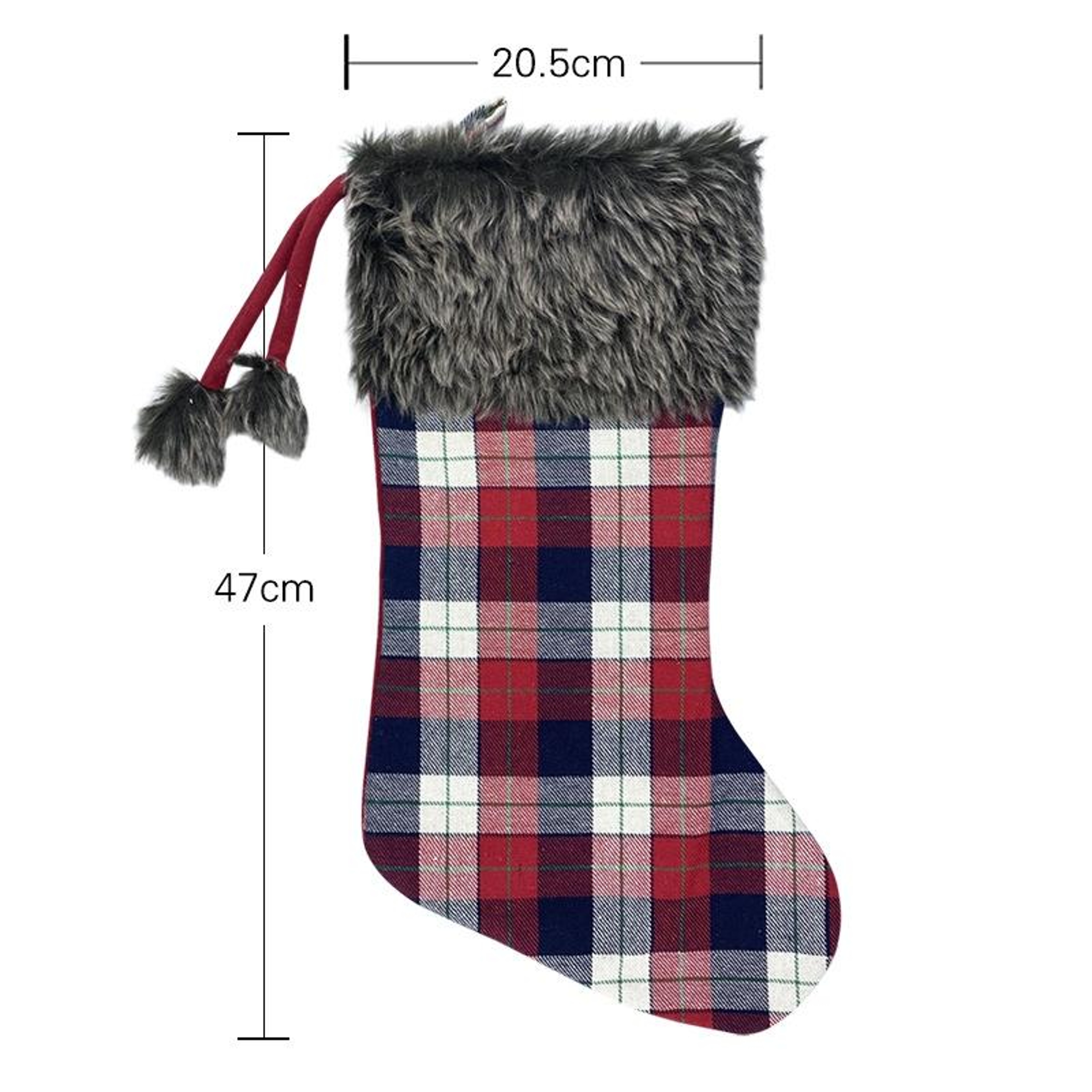 Christmas Stocking Gingham Plaid Gift Bag Ornament for Holiday Decorations – view 4
