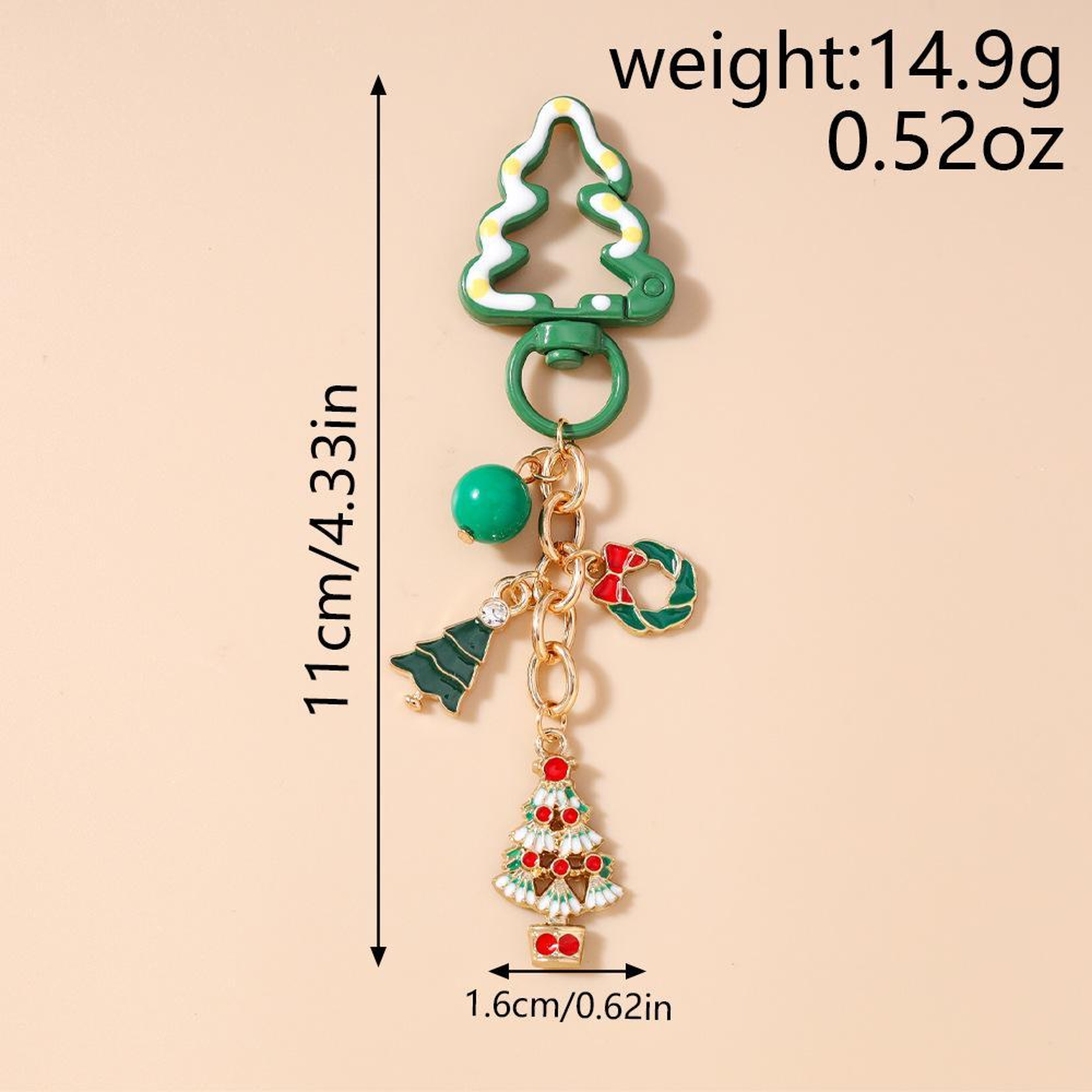 Christmas Keychain Pendant Zinc Alloy Festive Bag Decoration – view 6