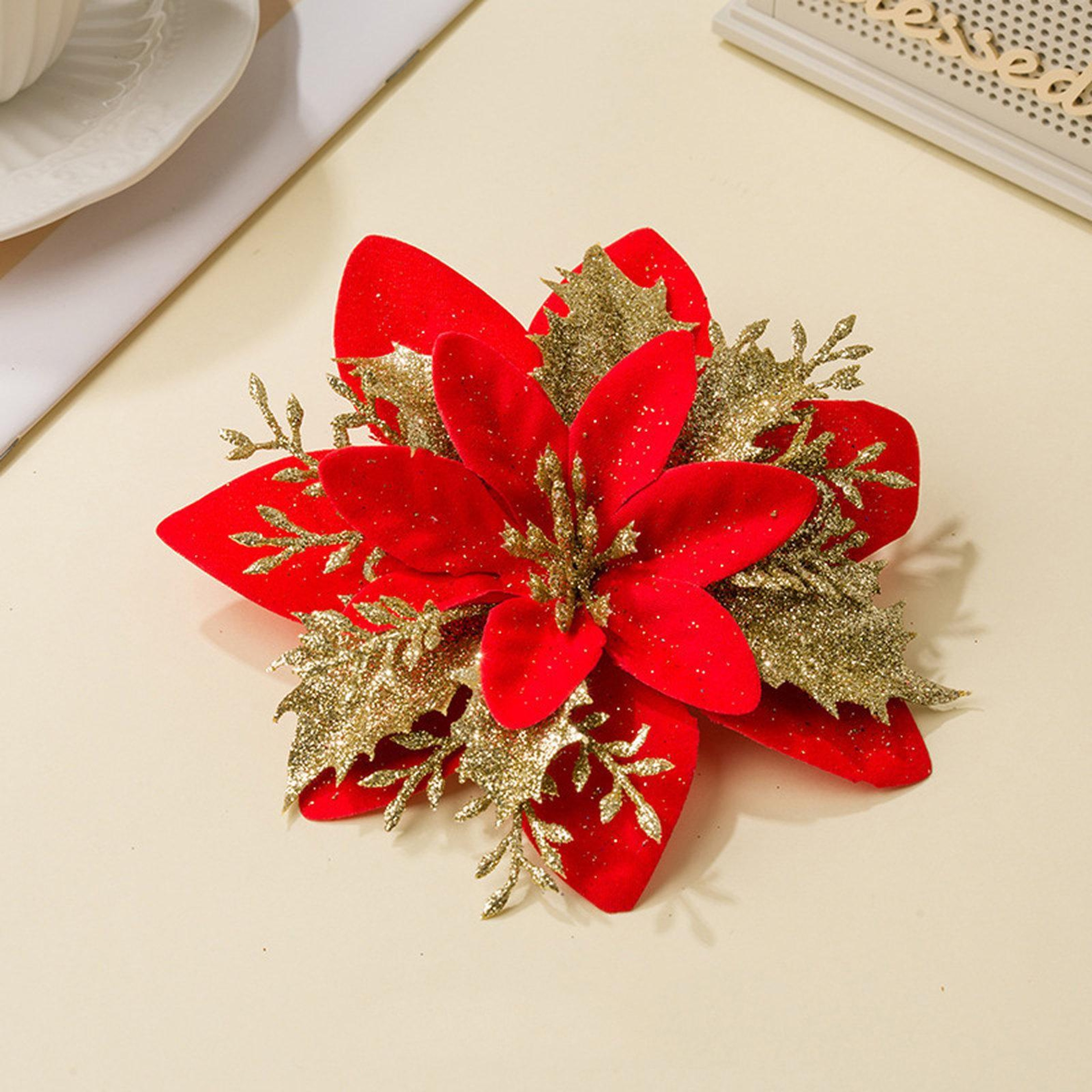 Artificial Christmas Flowers with Bendable Stems for Tree and Holiday Decorations – view 10