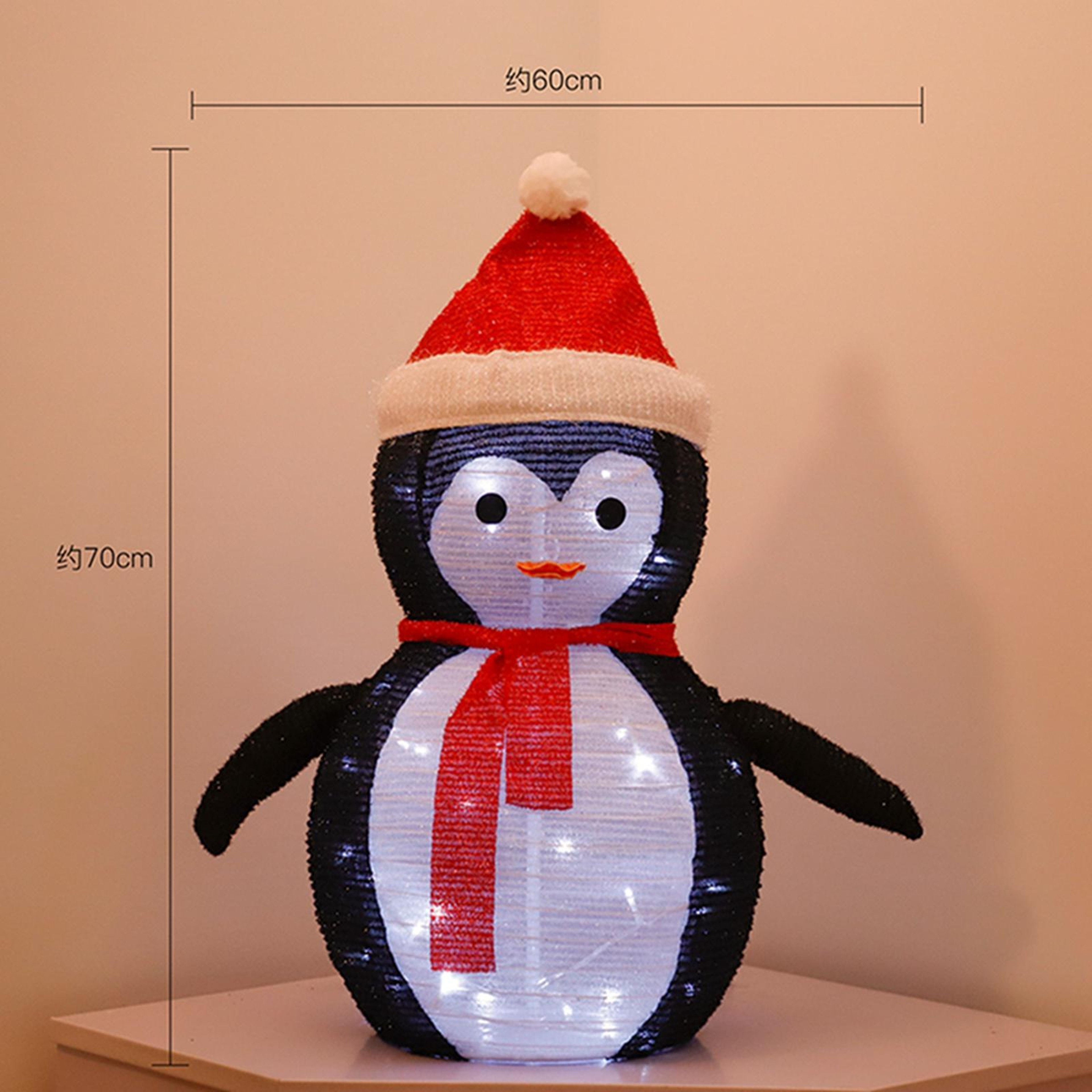 LED Light Up Foldable Christmas Penguin Decoration with Timer – view 8