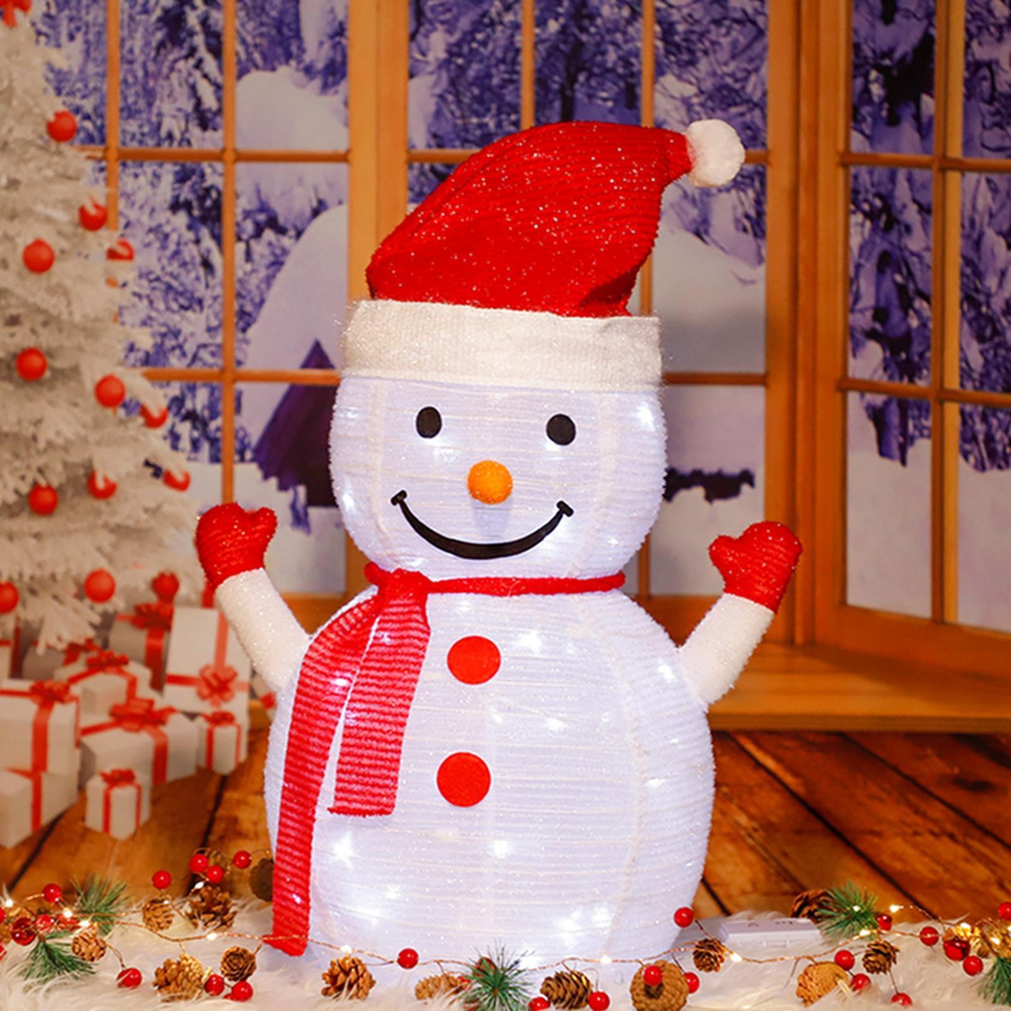 LED Light Up Foldable Santa Claus Christmas Decoration with Battery Timer – view 6
