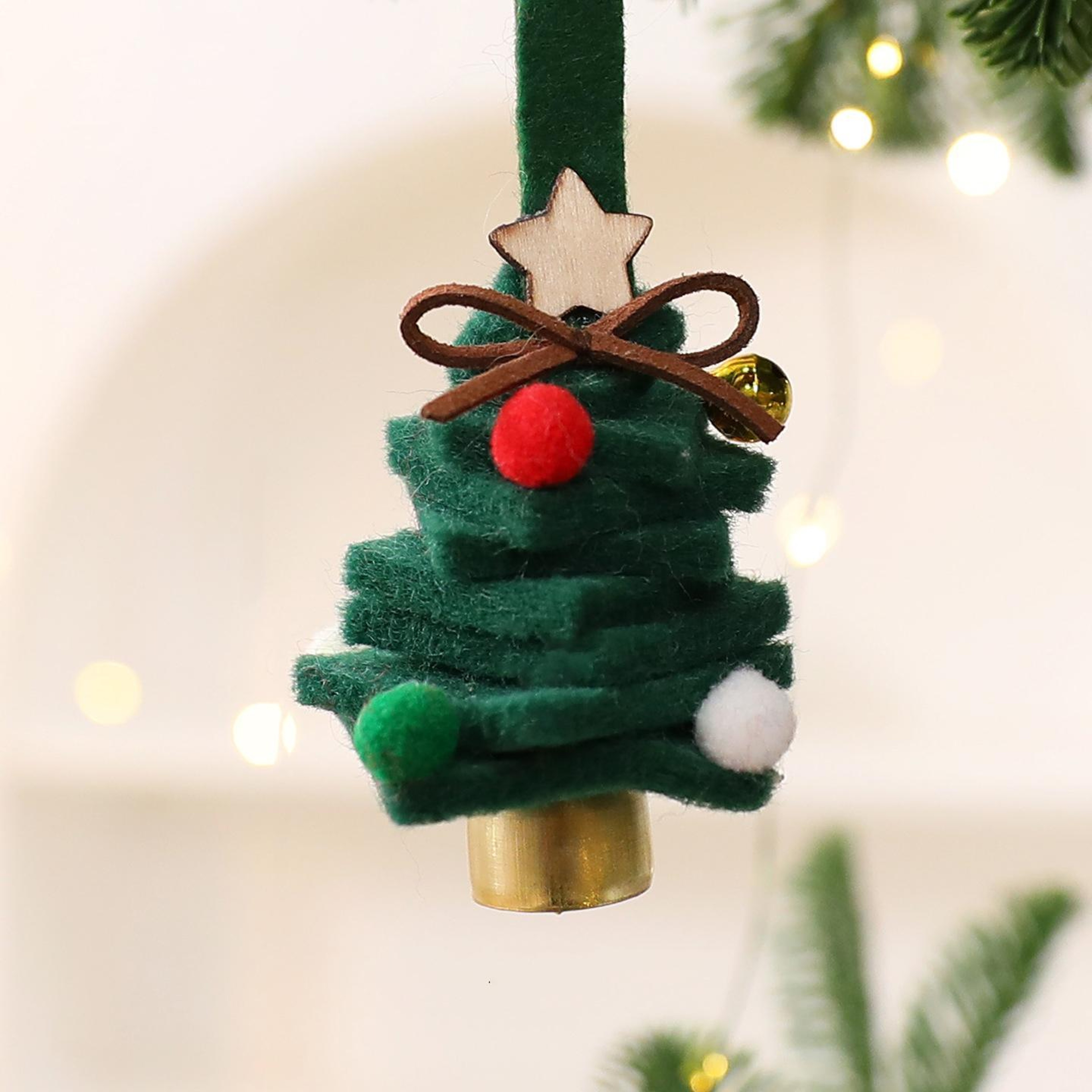 Mini Felt Christmas Tree Bell Hanging Ornament for Holiday Decorations – view 5