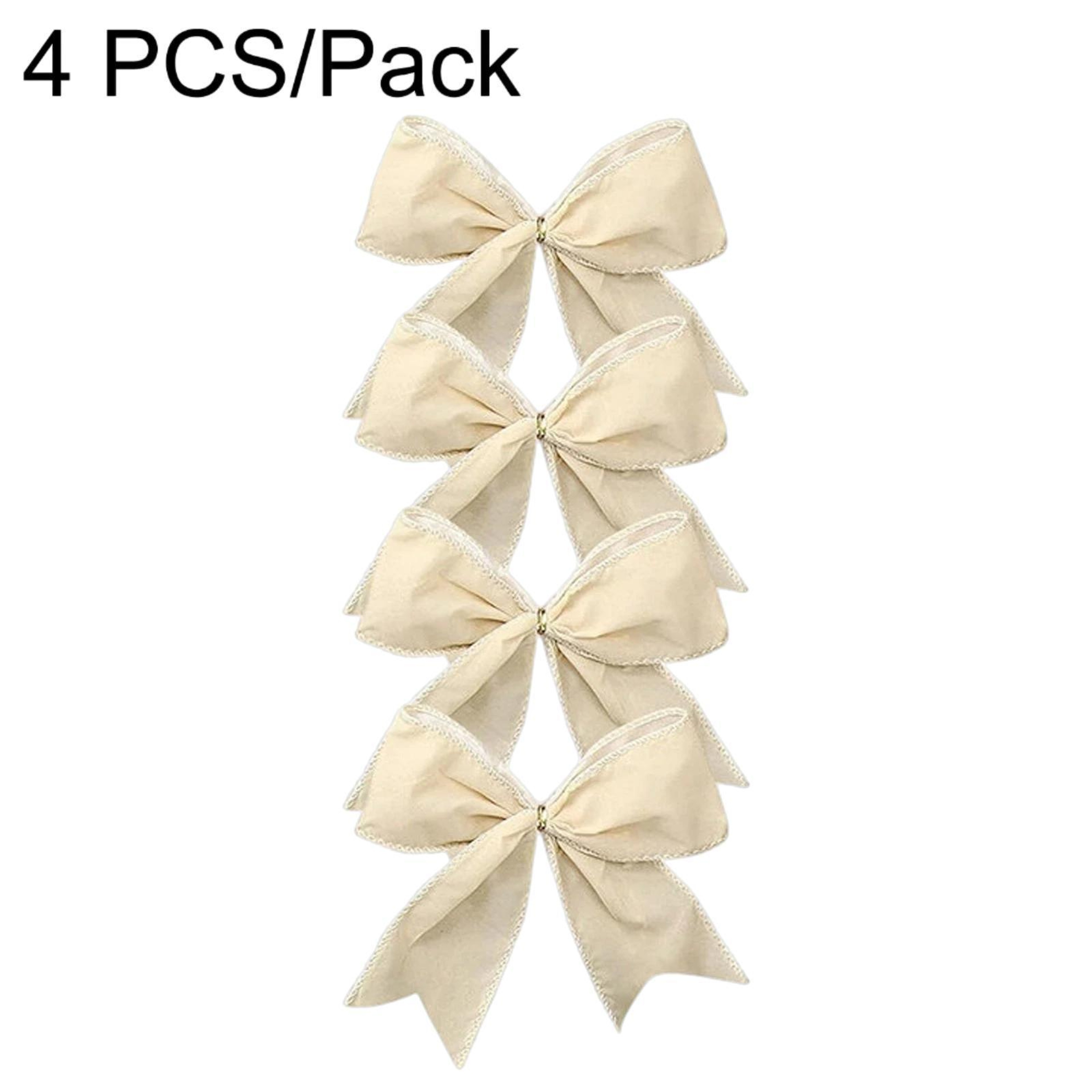4 Piece Velvet Christmas Bow Ornaments for Tree Wreath and Holiday Decorations – view 5